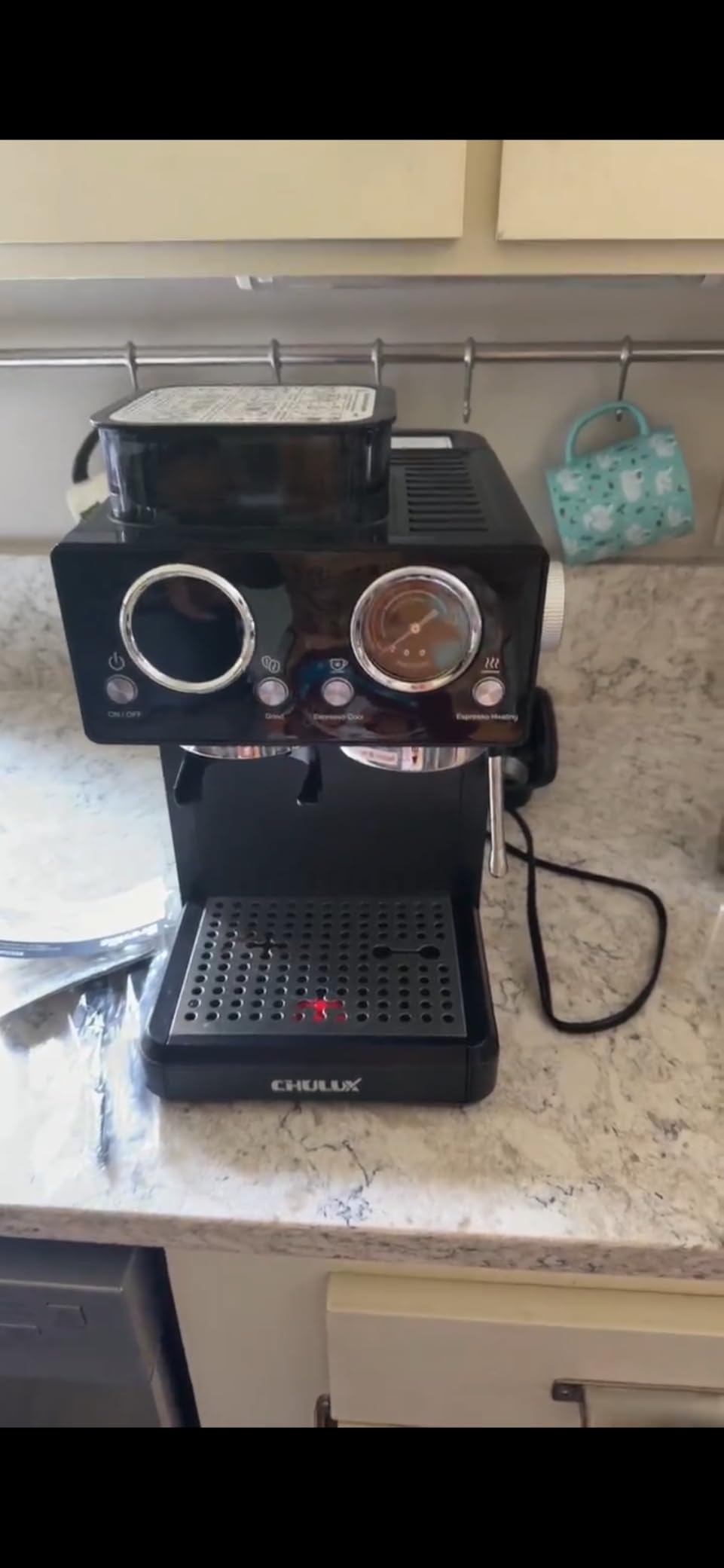 CHULUX Nero Espresso Machine with Built-in Conical Burr Grinder, 4-in-1 20 Bar Espresso Coffee Maker for Cappuccino, Latte, Hot & Iced Espresso and Hot Water, Mystic Black customer photo 1