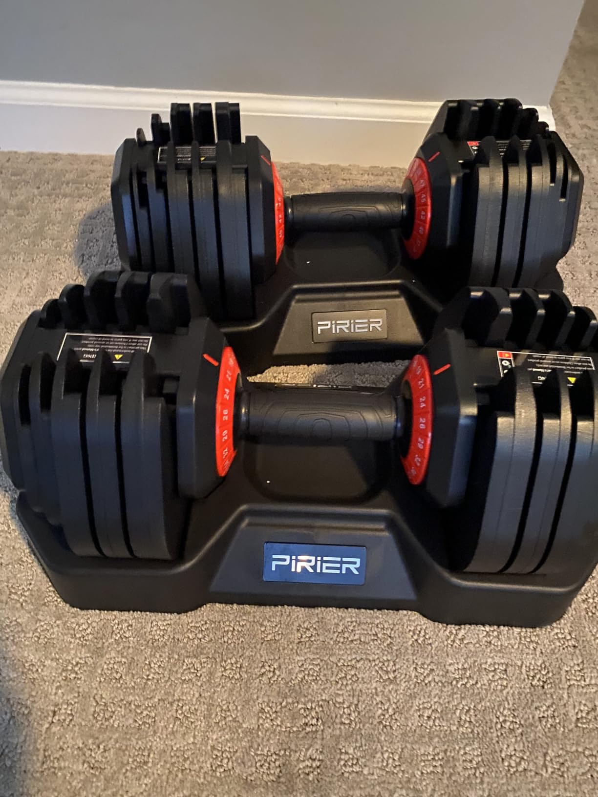 PIRIER Adjustable Dumbbell Set 50LB, 18-in-1 Free Weight Adjustable Dumbbells, One-Hand Twist Adjust, Space-Saving Design, Home Gym Strength Training Equipment for Men & Women customer photo 2