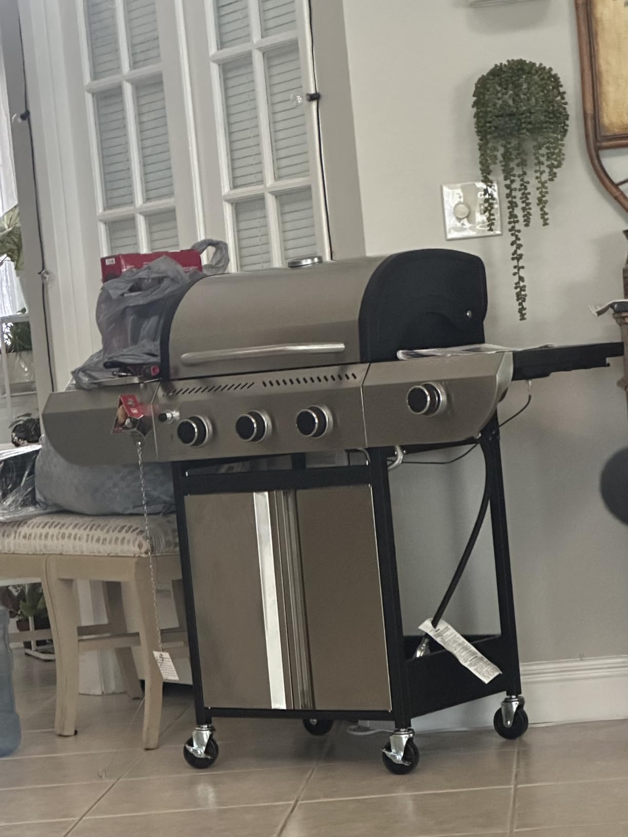 3-Burner Propane Gas Grill with Side Burner, 34,000 BTU Stainless Steel BBQ Grill customer photo 1
