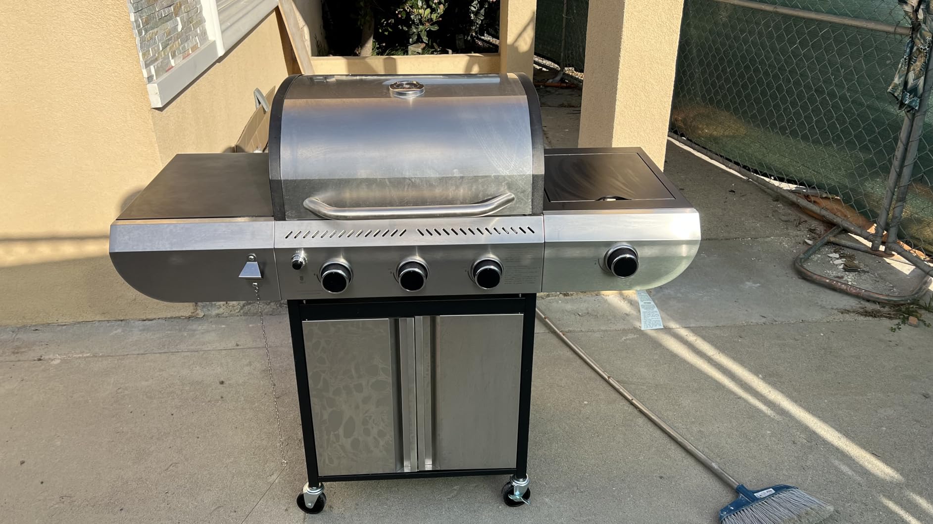3-Burner Propane Gas Grill with Side Burner, 34,000 BTU Stainless Steel BBQ Grill customer photo 2