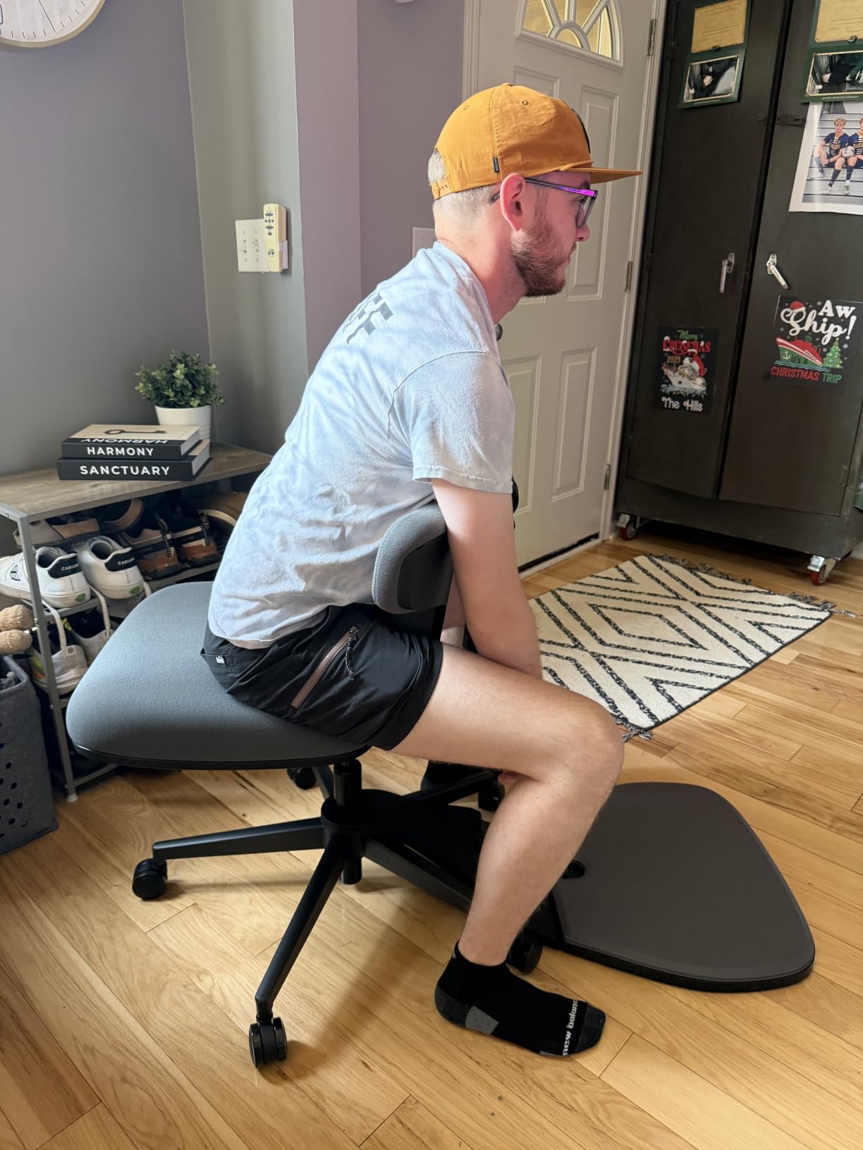 Newtral Standing Desk Chair, 6-in-1 Ergonomic Standing Mate Chair, Adjustable Sit Stand Lean Perch Saddle Stool with Flip Backrest, Dynamic Posture Support & Built-in Anti-Fatigue Design, MT-M-DG customer photo 1