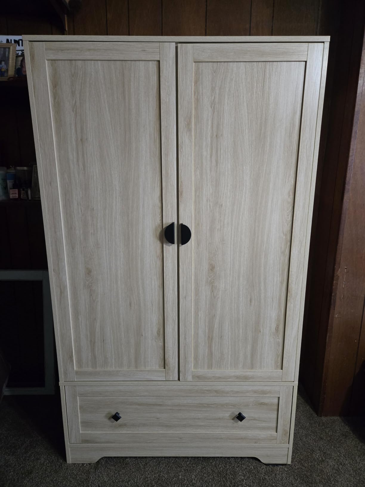 VINGLI Armoire Wardrobe Closet with Doors and Mirror, 47
