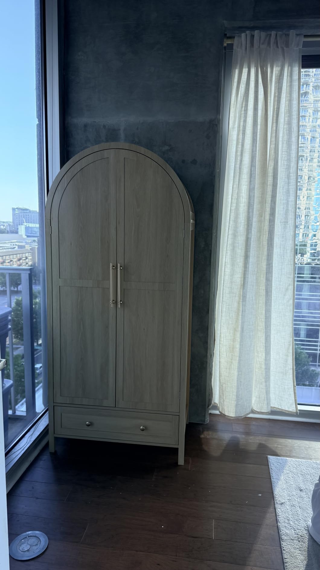 VINGLI Armoire Wardrobe Closet with Doors and Mirror, 47