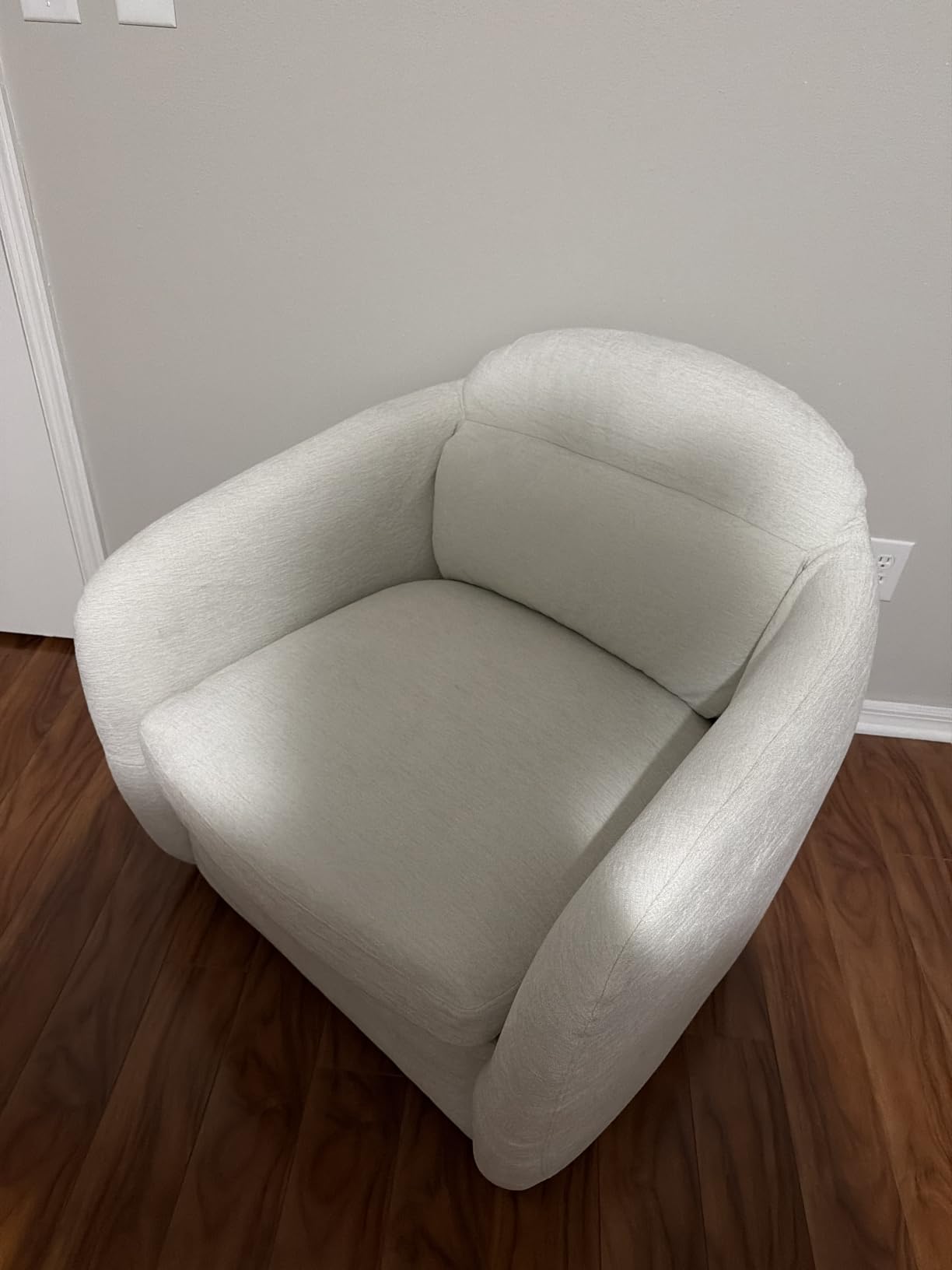 KISLOT, 360-Degree Swivel Accent Chair, High Back, Linen, Set of 2 | Upholstered Barrel Chair with Pillow, Bedroom, Reading Room customer photo 1