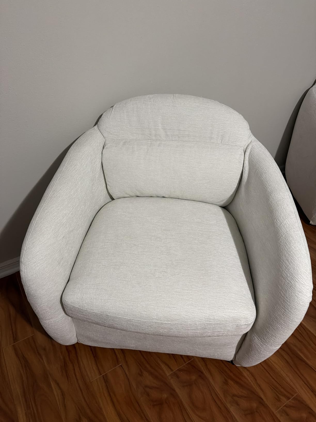 KISLOT, 360-Degree Swivel Accent Chair, High Back, Linen, Set of 2 | Upholstered Barrel Chair with Pillow, Bedroom, Reading Room customer photo 2