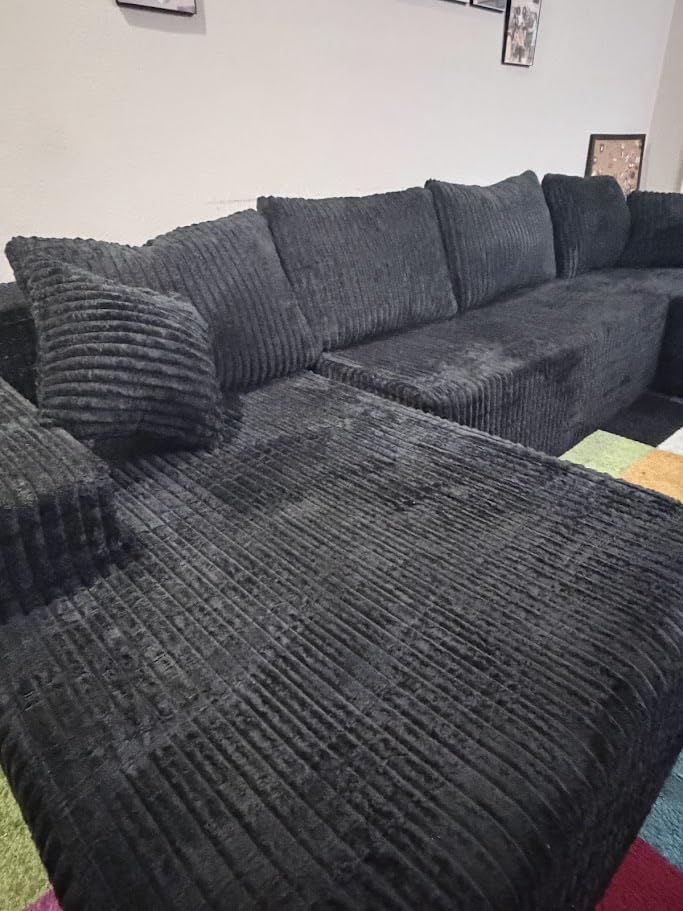 124 Inch Oversized Boneless Sectional Sofa Cloud Couch for Living Room - Symmetrical U Shaped Modular Couches Set with Double Chaise, No Assembly Floor Compression Sofa & Couch customer photo 1