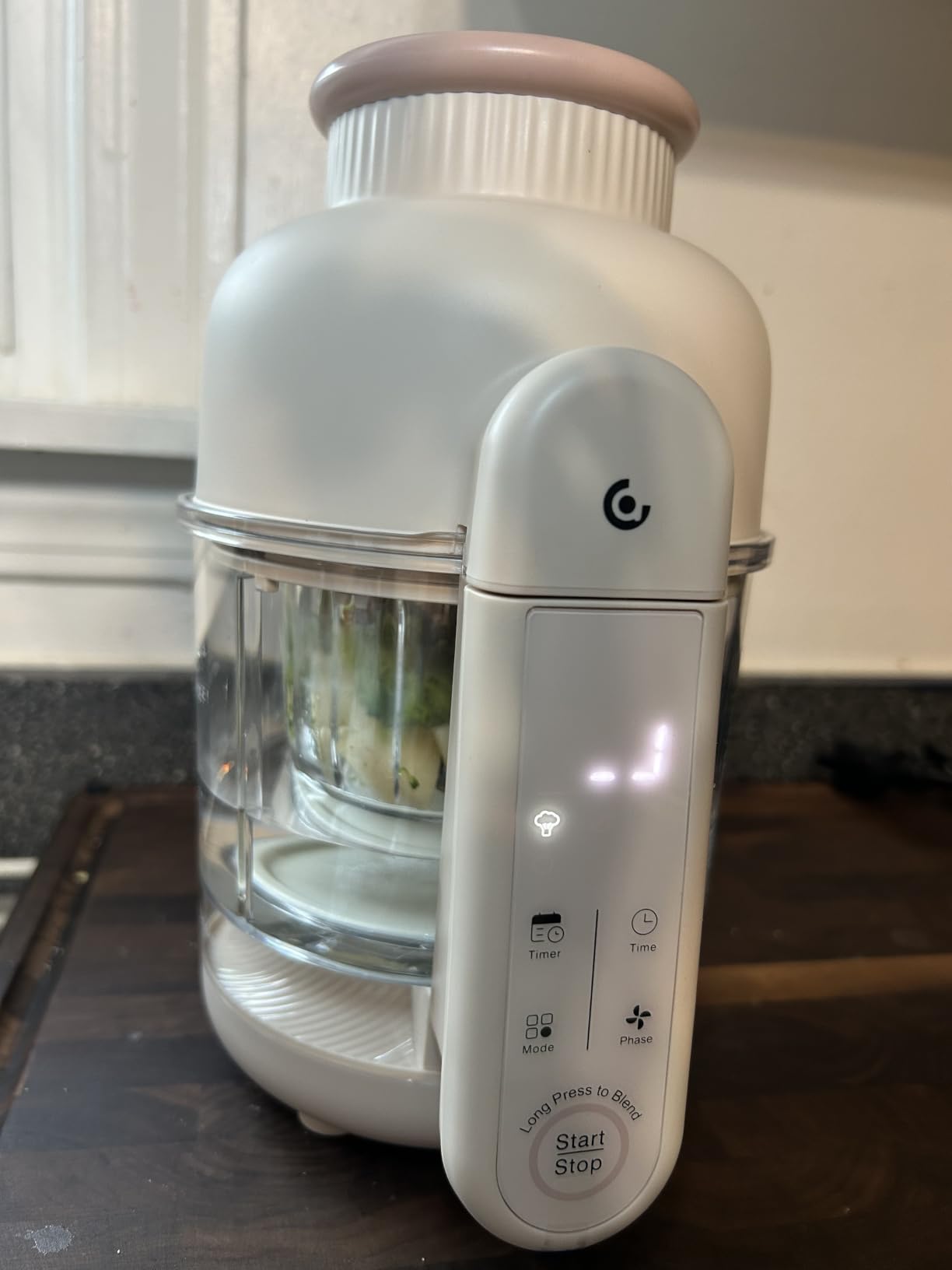 AMZCHEF Baby Food Maker with Auto Steam & Blend, 9-in-1 Baby Puree Maker with Food-grade Glass, BPA-Free & Easy Cleaning, Touch Screen, Dishwasher Safe, Off-white customer photo 2