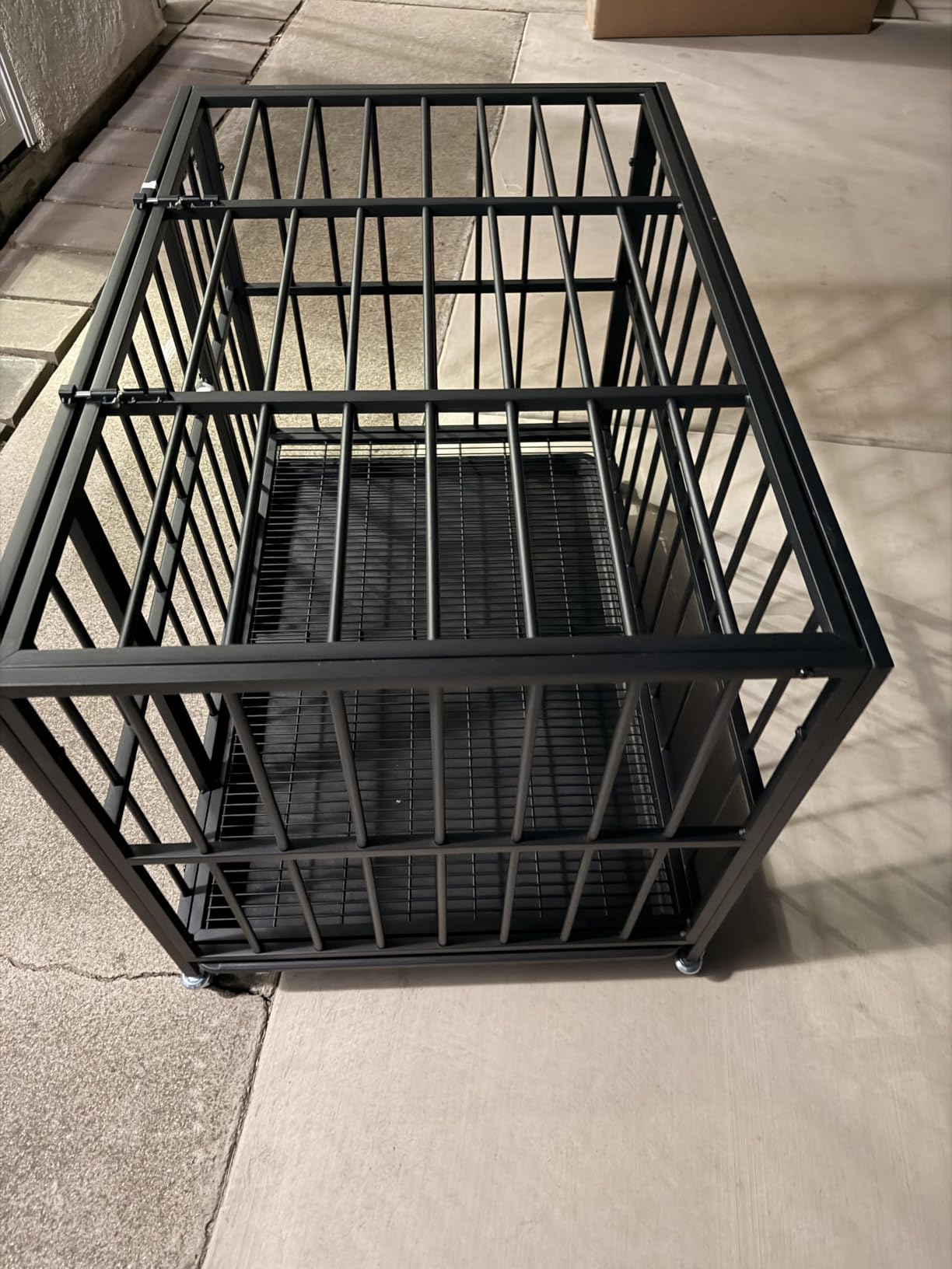 48 Inch Heavy Duty Dog Crate, Escape-Proof, Kennel for Large Dogs | Heavy Duty Steel, Chew-Proof, Dual Doors with Escape-Proof Locks, Removable Easy Clean Tray, Locking Casters, Easy Assembly customer photo 2
