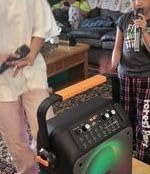 Karaoke Machine with 2 Wireless Microphones, All-in-One Portable Bluetooth 5.3 Speaker with Echo Adjustment and Deep Bass, Supports Vocal Remover, TWS/TV/Guitar for Home Party, Backyard BBQ customer photo 2