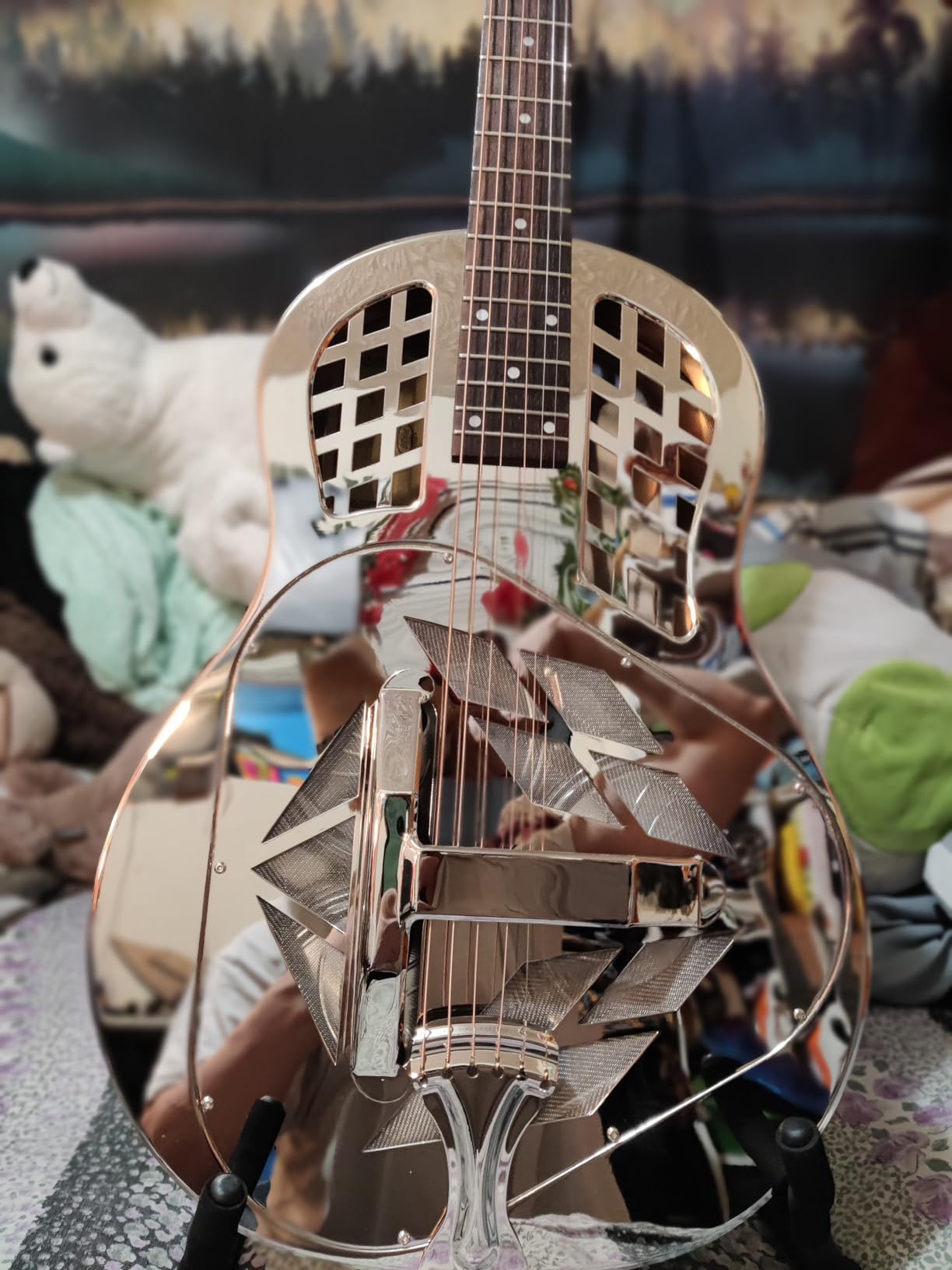 Regal RC-51 Tricone Resophonic Guitar - Nickel-Plated Brass Metal Body - 12th Fret Neck - Vintage Tone & Sustain - Rock Maple Saddle & Bone Nut customer photo 1