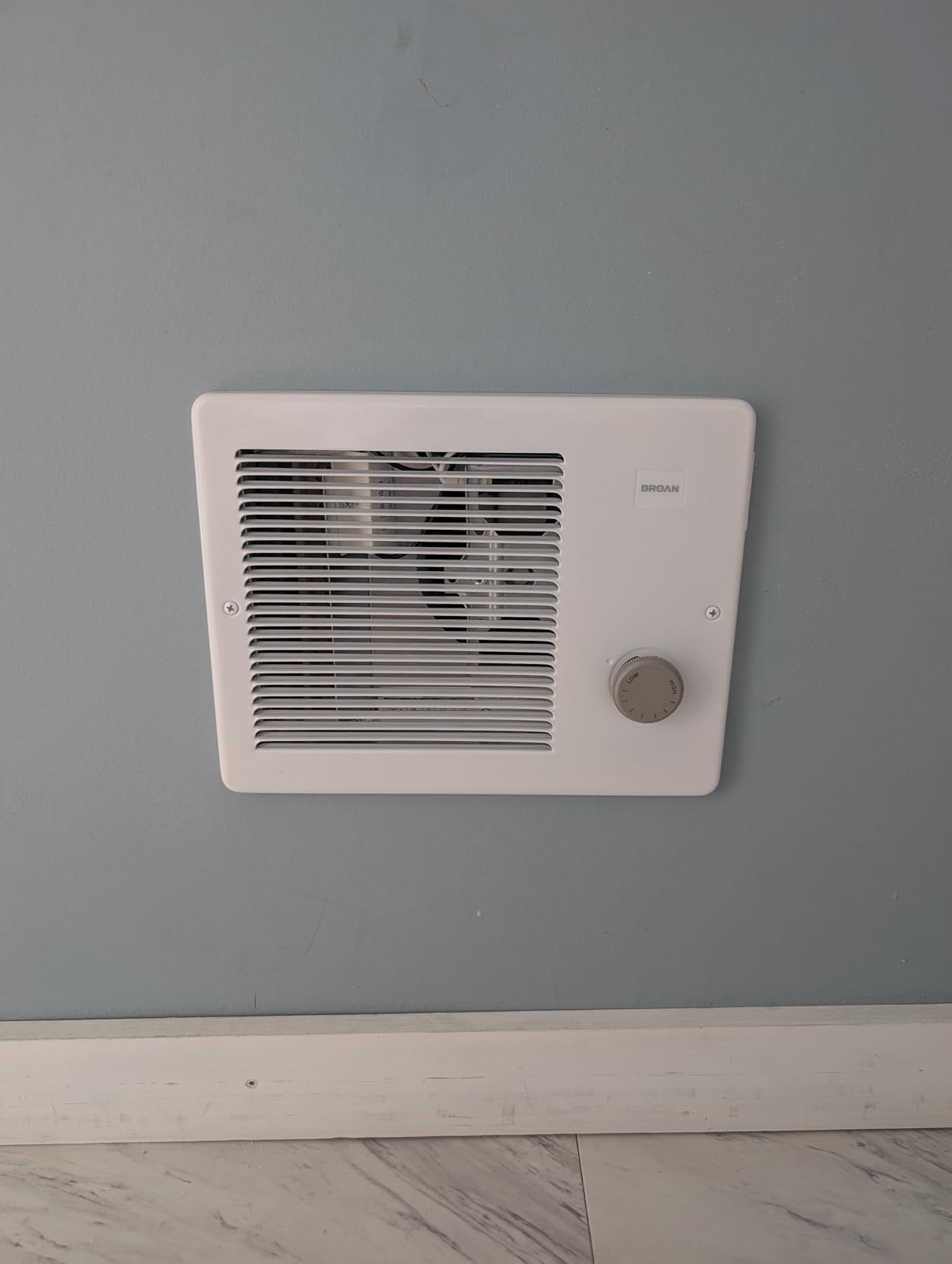 Broan-NuTone Wall Heater, White Grille Heater with Built-In Adjustable Thermostat, 750/1500W, 120/240V AC customer photo 2
