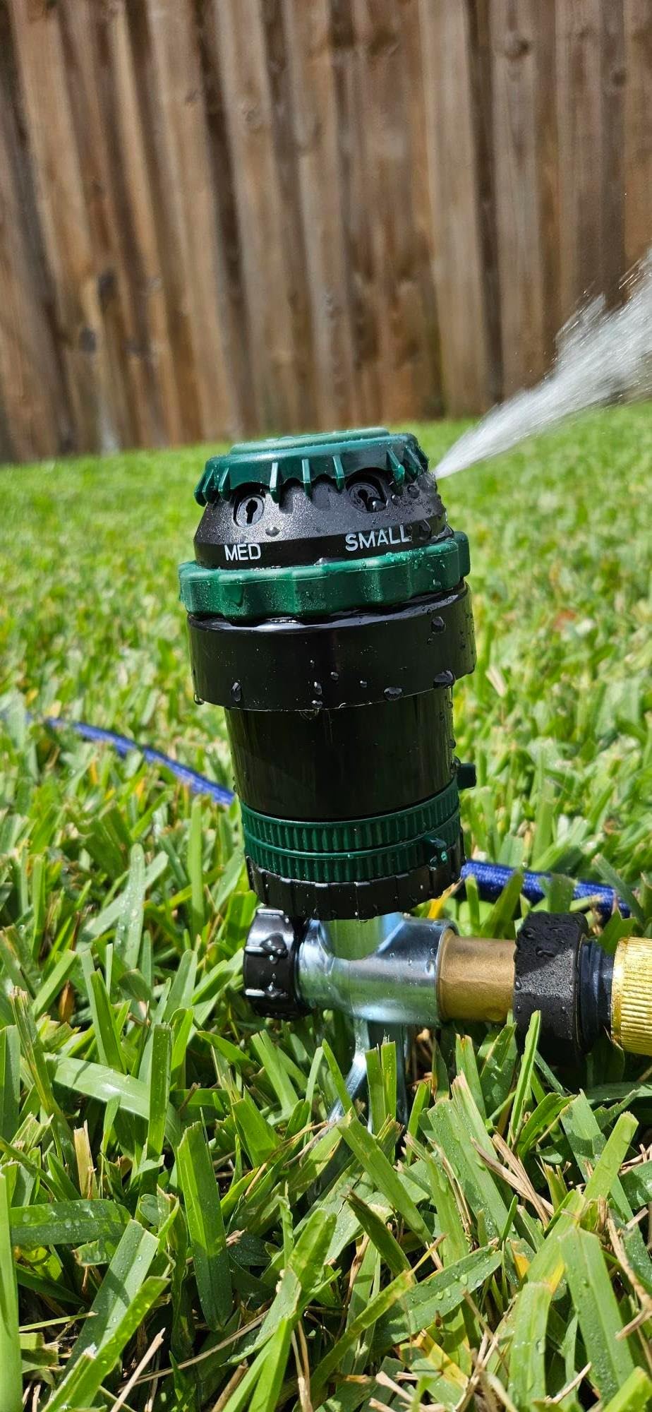 Orbit H2O-Six Gear-Drive Sprinkler on Metal T-Spike - Customizable Lawn Watering Coverage - Multi-Pattern Rotating Head with Adjustable Spray Range - Durable Outdoor Yard Irrigation Sprinkler - 58573 customer photo 2
