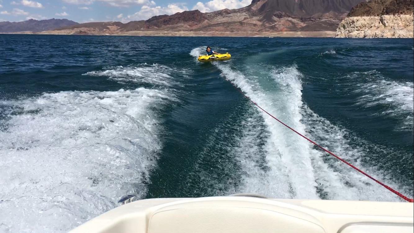 RAVE Sports Razor Inflatable Towable Tube, 1-2 Riders, Unique Skim-Fast Bottom Coating, Nylon Cover, Four Foam-Filled Reinforced Handles, Quick Connect Tow Point, Boat Tubes and Towables customer photo 1