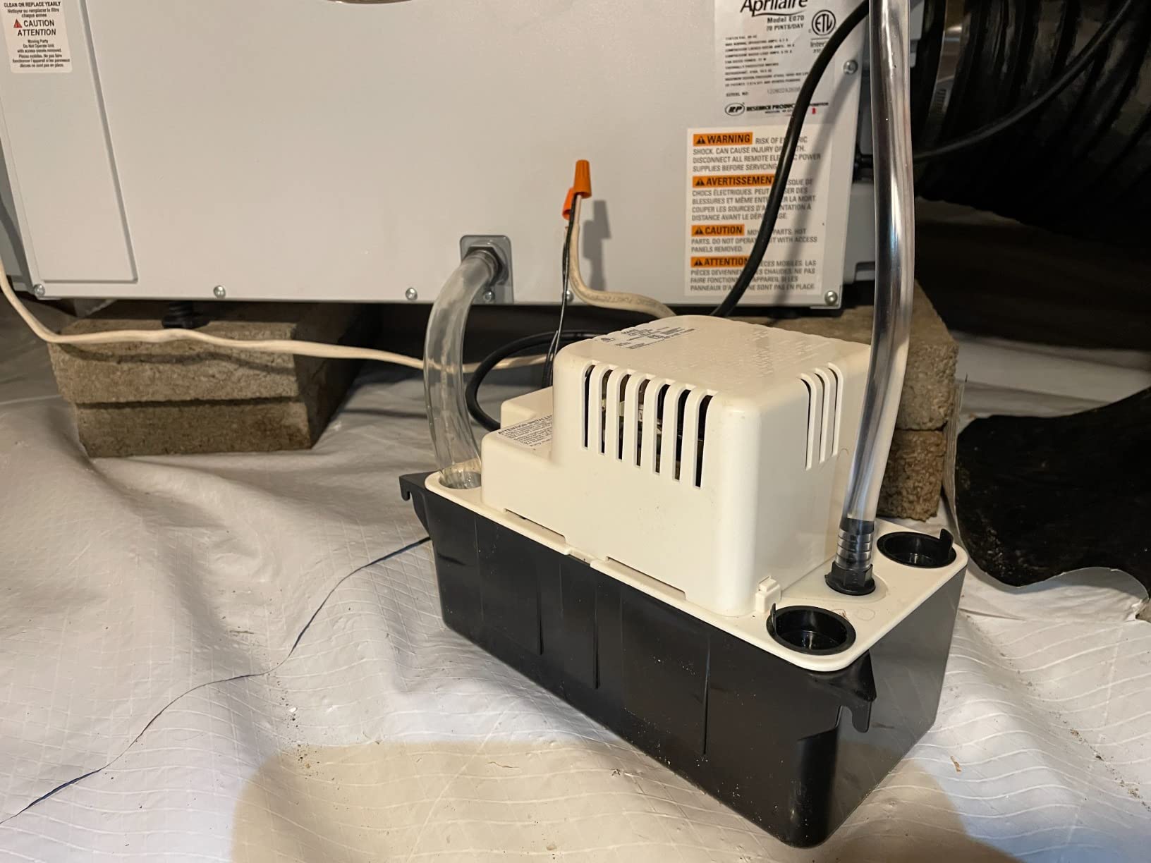 Little Giant VCMA-20ULS 115 Volt, 80 GPH, 1/30 HP Automatic Condensate Removal Pump for HVAC/Refrigeration Systems/Dehumidifiers with Overflow Detection Switch and 6-Foot Cord, White/Black, 554425 customer photo 1
