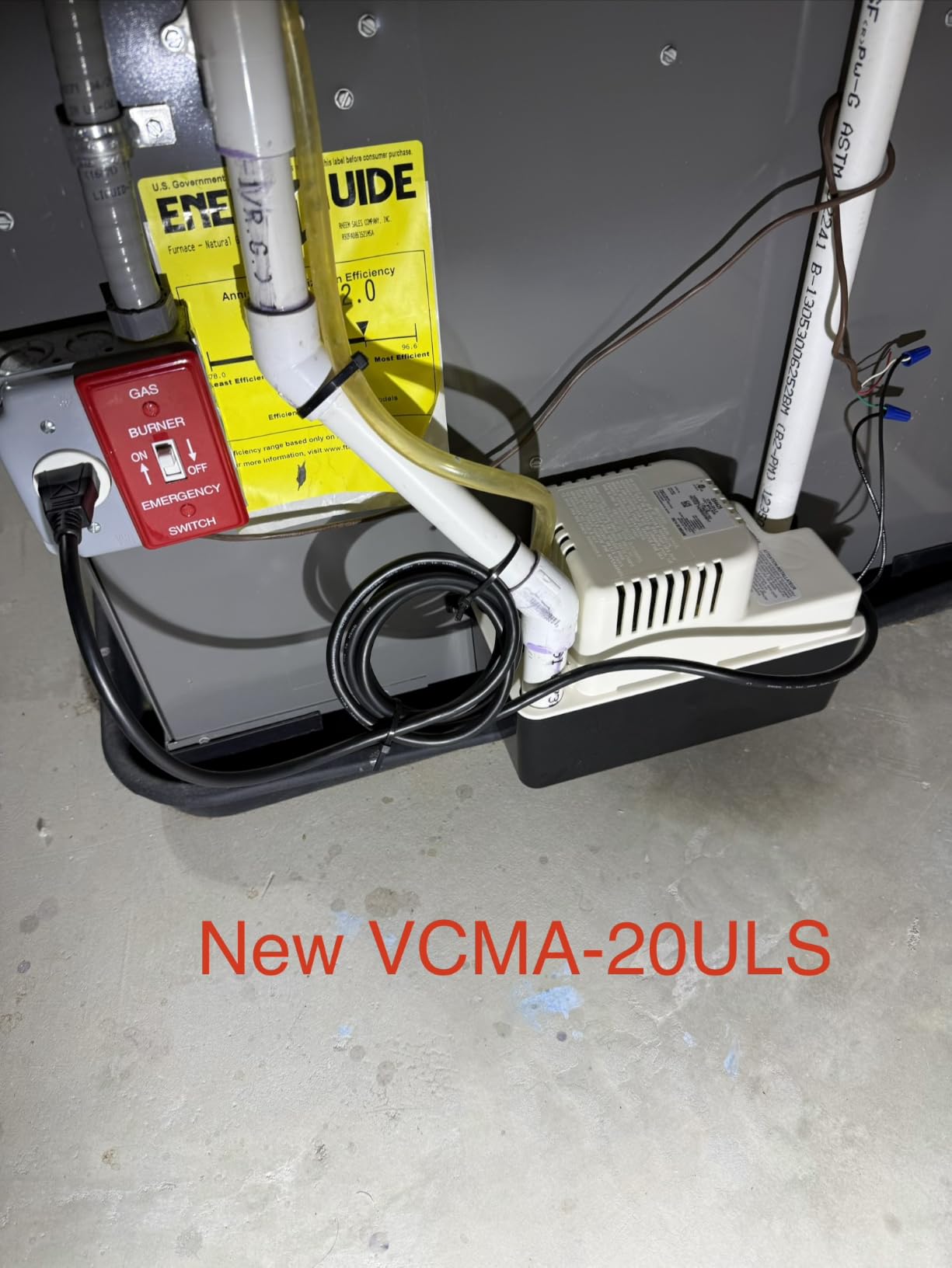 Little Giant VCMA-20ULS 115 Volt, 80 GPH, 1/30 HP Automatic Condensate Removal Pump for HVAC/Refrigeration Systems/Dehumidifiers with Overflow Detection Switch and 6-Foot Cord, White/Black, 554425 customer photo 2