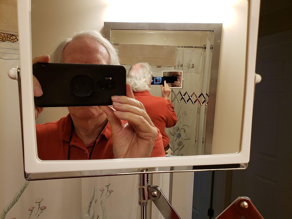 JERDON Wall-Mounted Makeup Mirror - 5X Magnification - Chrome - J2020C | Two-Sided 8.3
