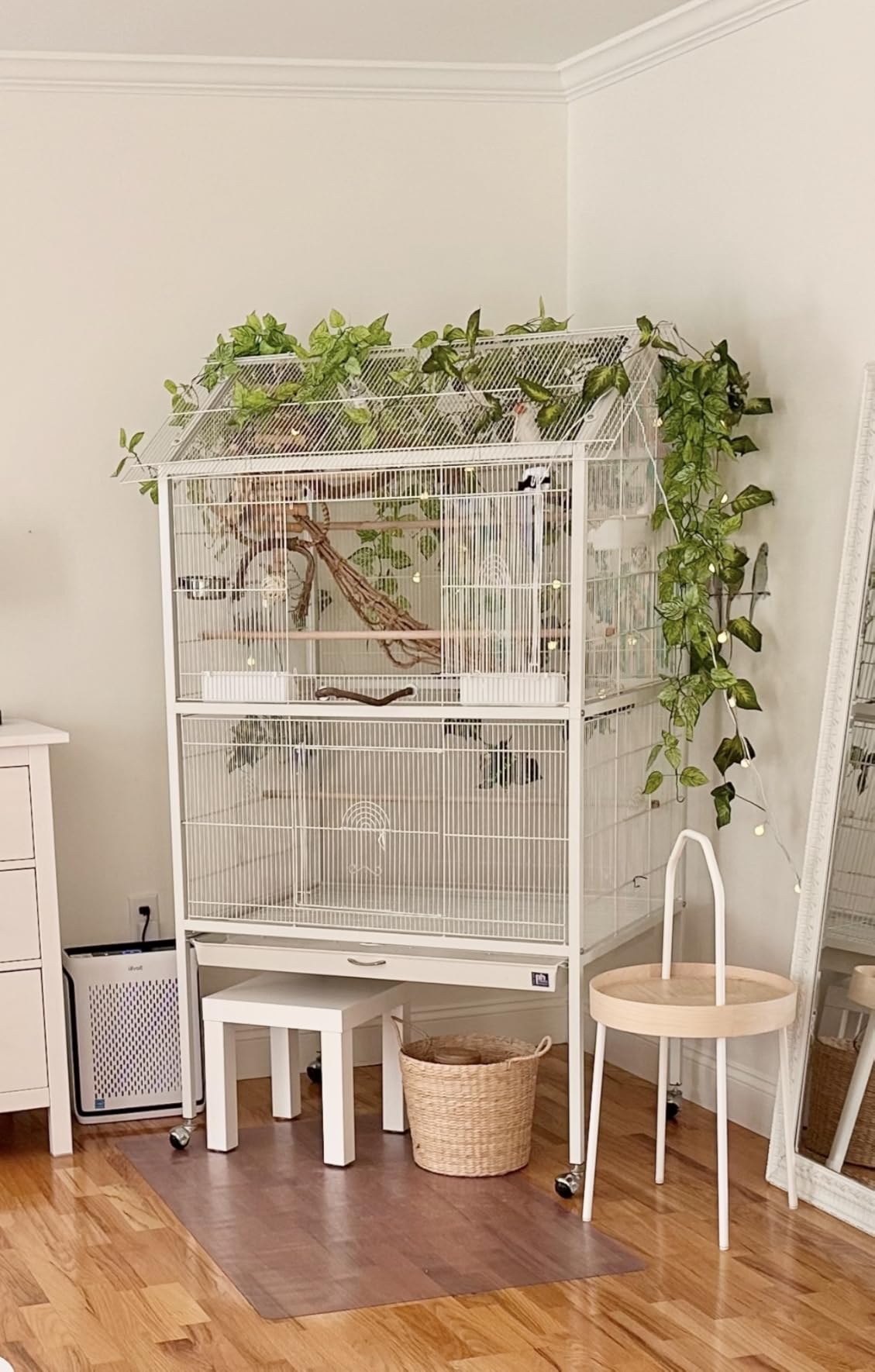 Prevue Pet Products Steel Bird Flight Cage with Wheels, Large Black Metal Standing Birdcage customer photo 2