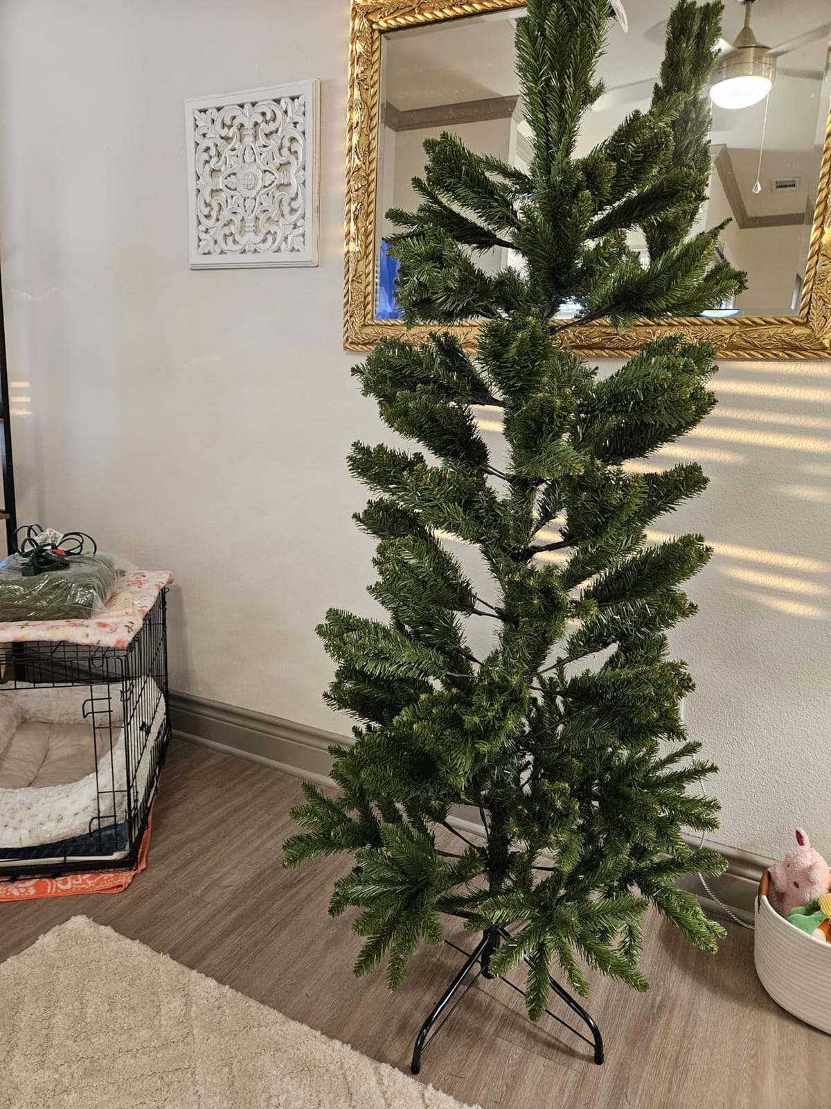 National Tree Company 7 ft Unlit Kingswood Fir Slim Artificial Christmas Tree, 892 Tips, Includes Stand, Green customer photo 1