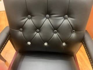 Boss Office Products Traditional Caressoft Vinyl Guest Chair with Mahogany Finish Wood Base, Black customer photo 2