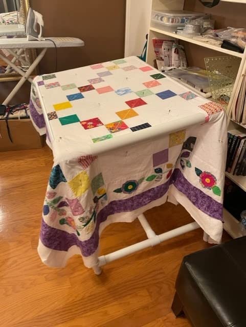 Dritz Quilter's Floor Frame, Adjustable, White | Adjustable, Lightweight, Portable, Easy to Assemble and Store, Plastic customer photo 1