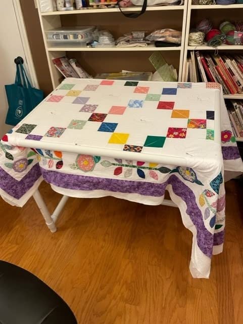 Dritz Quilter's Floor Frame, Adjustable, White | Adjustable, Lightweight, Portable, Easy to Assemble and Store, Plastic customer photo 2