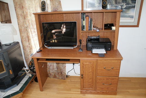 Sauder Orchard Hills Computer Desk, Carolina Oak customer photo 2