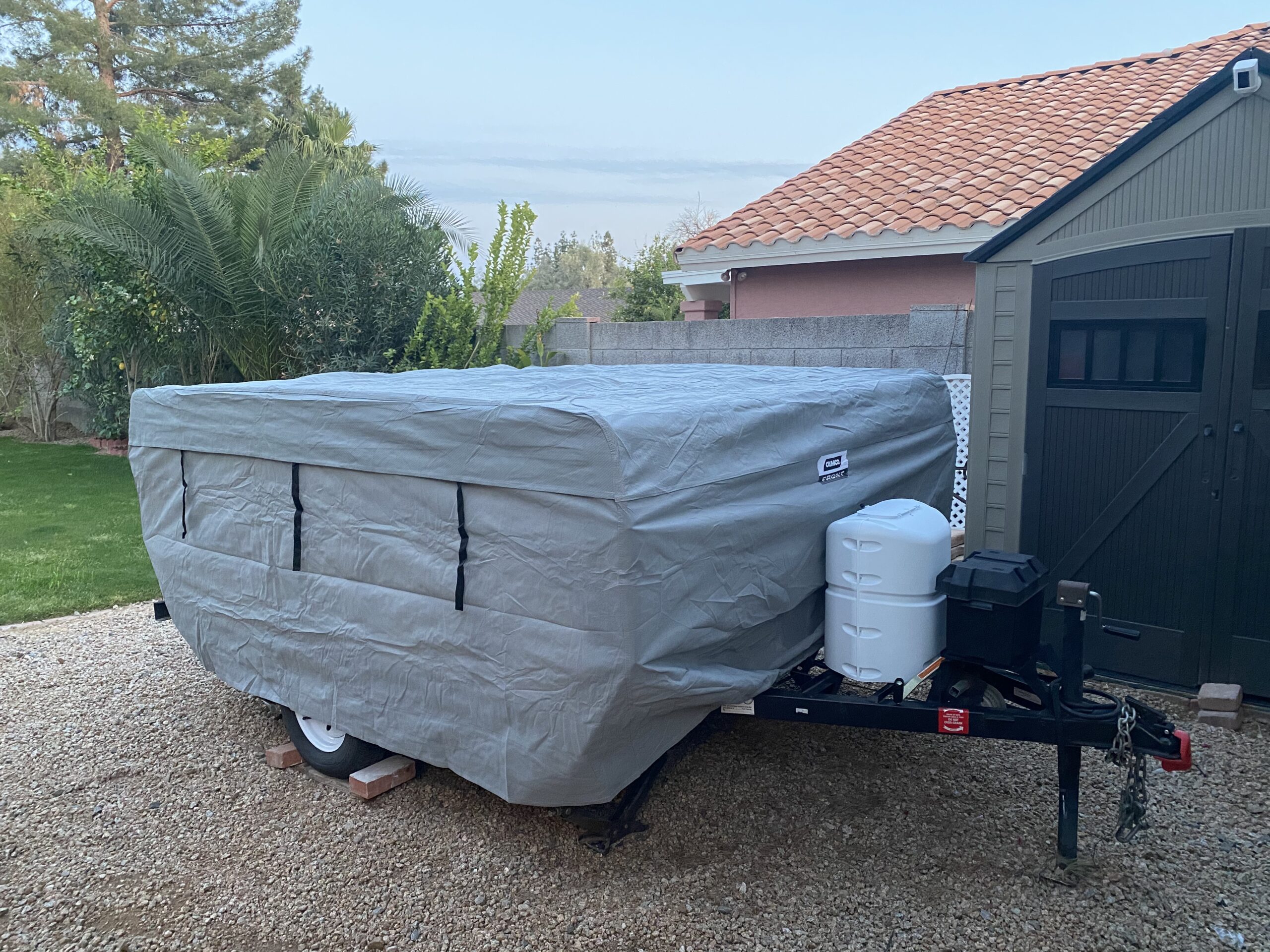 Camco ULTRAGuard 16-18-Ft Pop-Up Camper/RV Cover - Features Covered Air Vents & Cinching Straps - Crafted of Spunbond Polypropylene - Includes Storage Bag for RV Storage and Organization (45765) customer photo 1