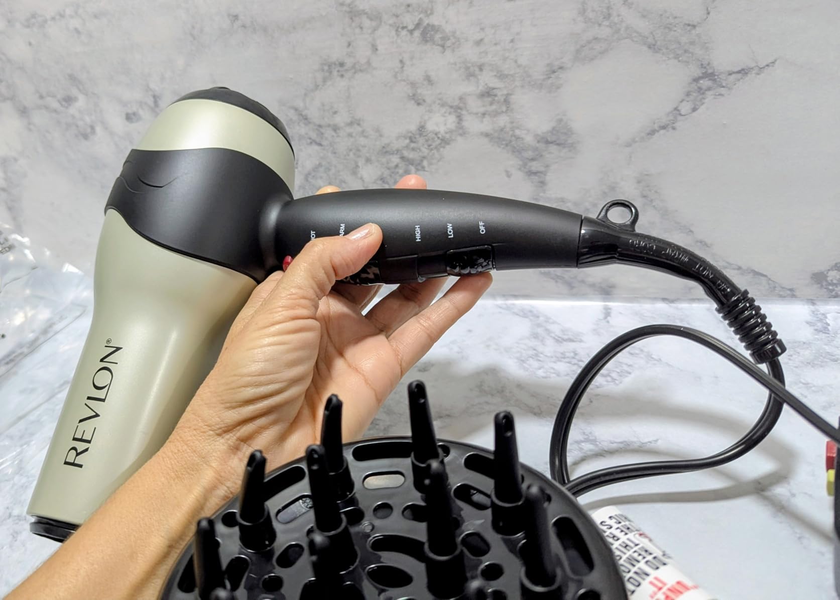 REVLON Turbo Hair Dryer | 1875 Watts of Maximum Shine, Fast Dry (Silver) customer photo 1