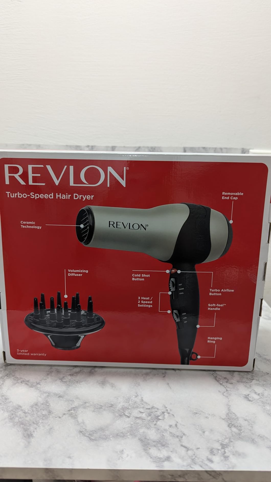 REVLON Turbo Hair Dryer | 1875 Watts of Maximum Shine, Fast Dry (Silver) customer photo 2