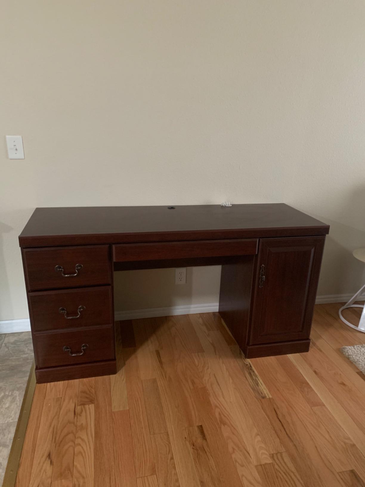 Sauder Heritage Hill Computer Credenza, Classic Cherry customer photo 1