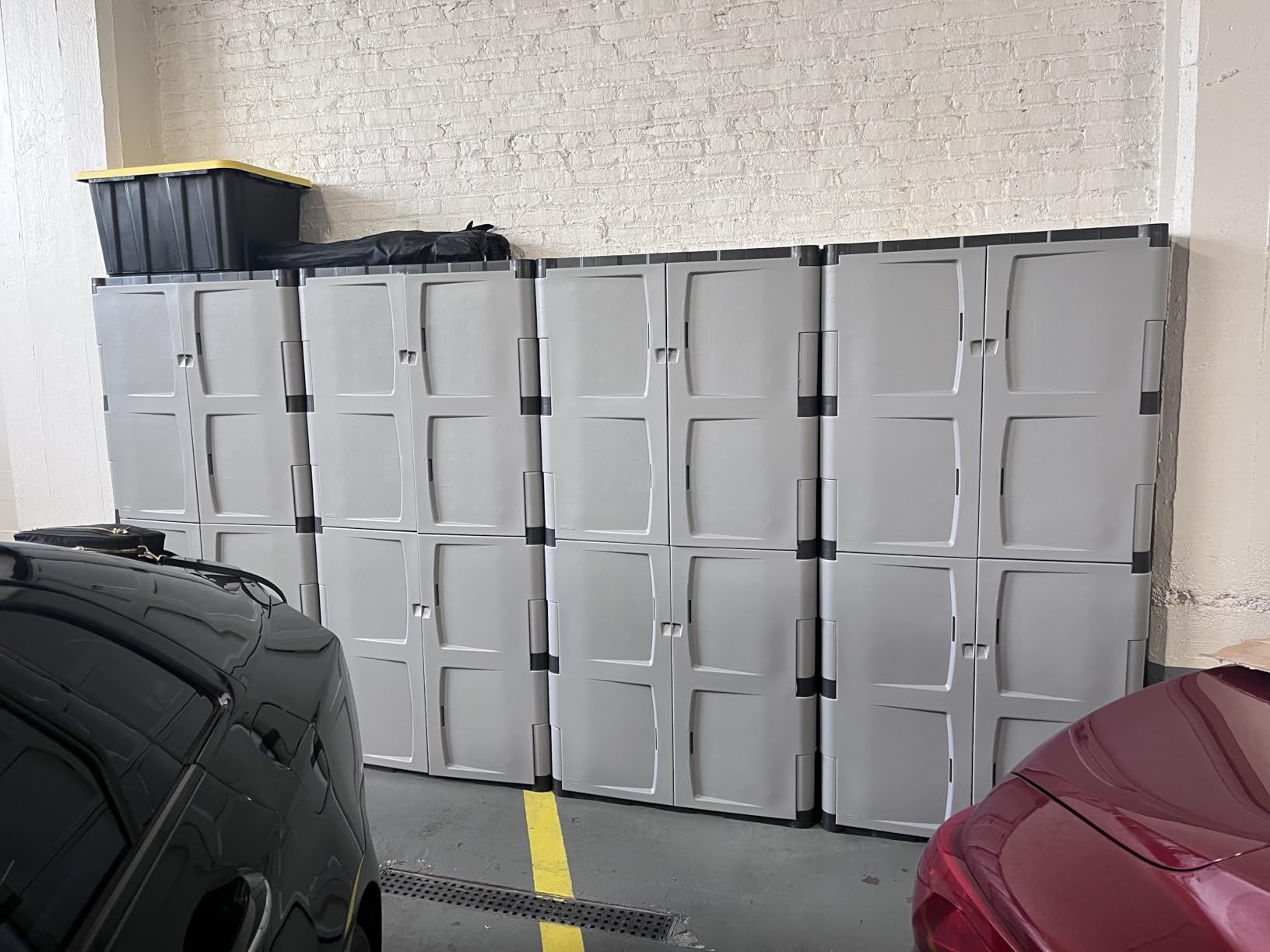 Rubbermaid Wall Mounted Storage Cabinet with Doors 150-Pound Capacity Gray Lockable Three-Shelf Cubbard for Tools/Car Accessories/Cleaning in Home/Garage/Outdoor Areas customer photo 1