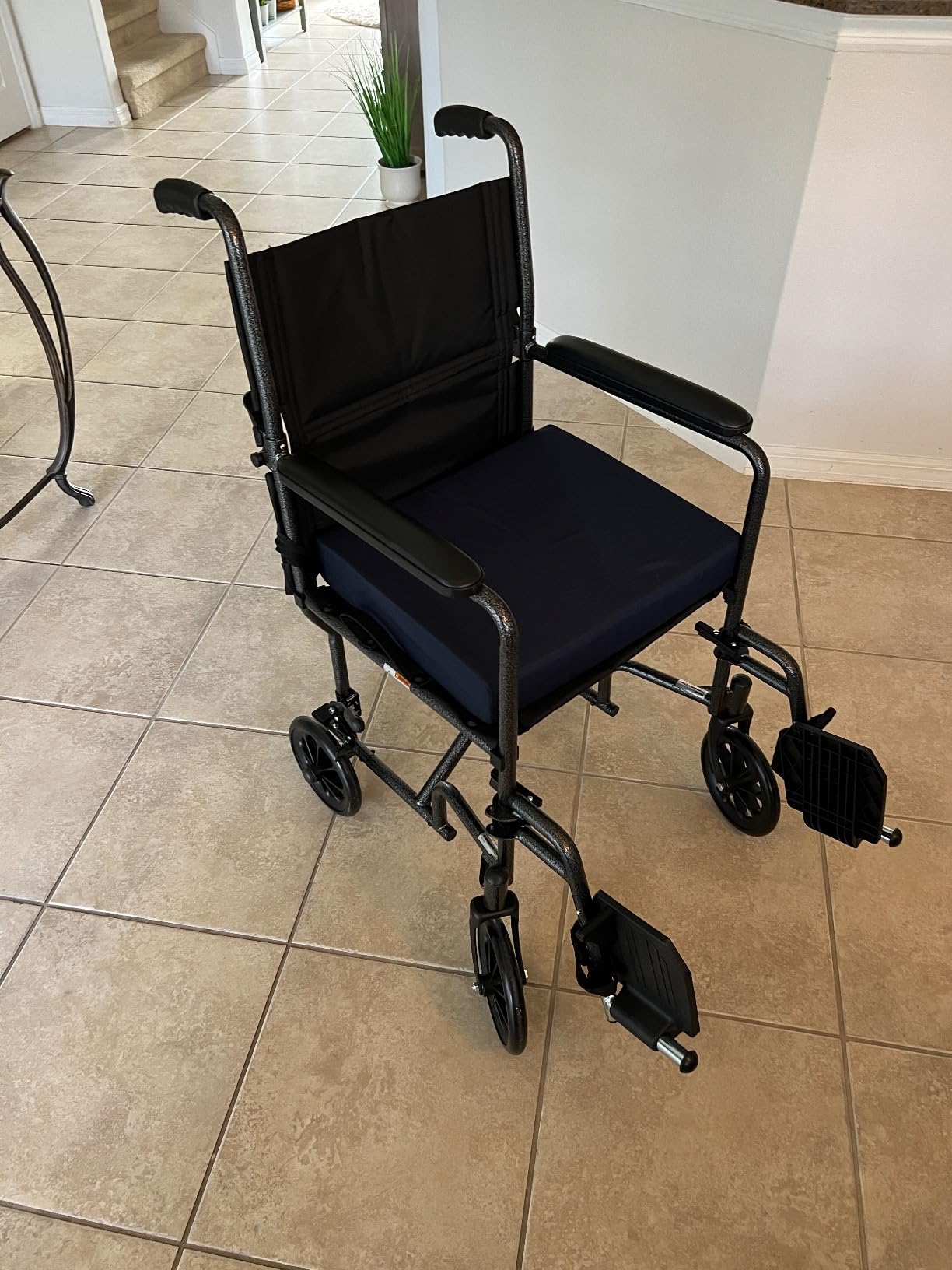 Drive Medical Folding Transport Wheelchair, Swing-Away Footrest, Silver | Lightweight Transport Wheelchair Folds for Easy Storage and Travel customer photo 2