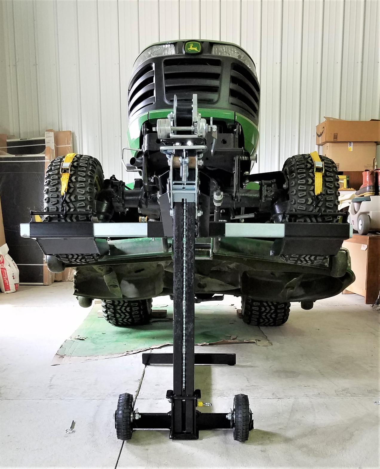 MoJack MJ-PRO 00145 Commercial ZTR & Rider Mower Lift Jack, 750lb Capacity | Fits 31.5-62.5in Wheel Span - Raises Deck 28in - Manual or Drill-Powered - Commercial-Duty - Fits MoJack Workbench customer photo 1