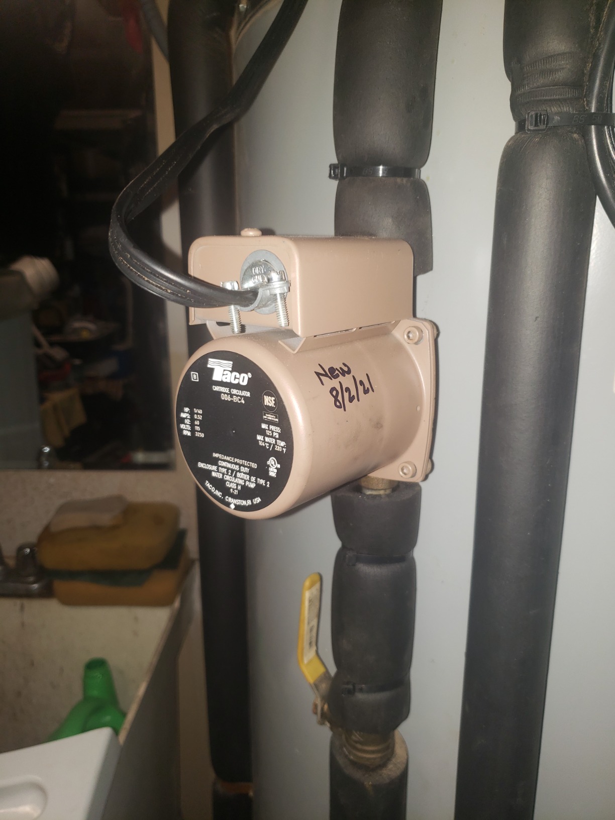 Taco 006-BC4 -PNP Bronze Circulator Pump 1/2-Inch Sweat with Line Cord and Analog Timer customer photo 1