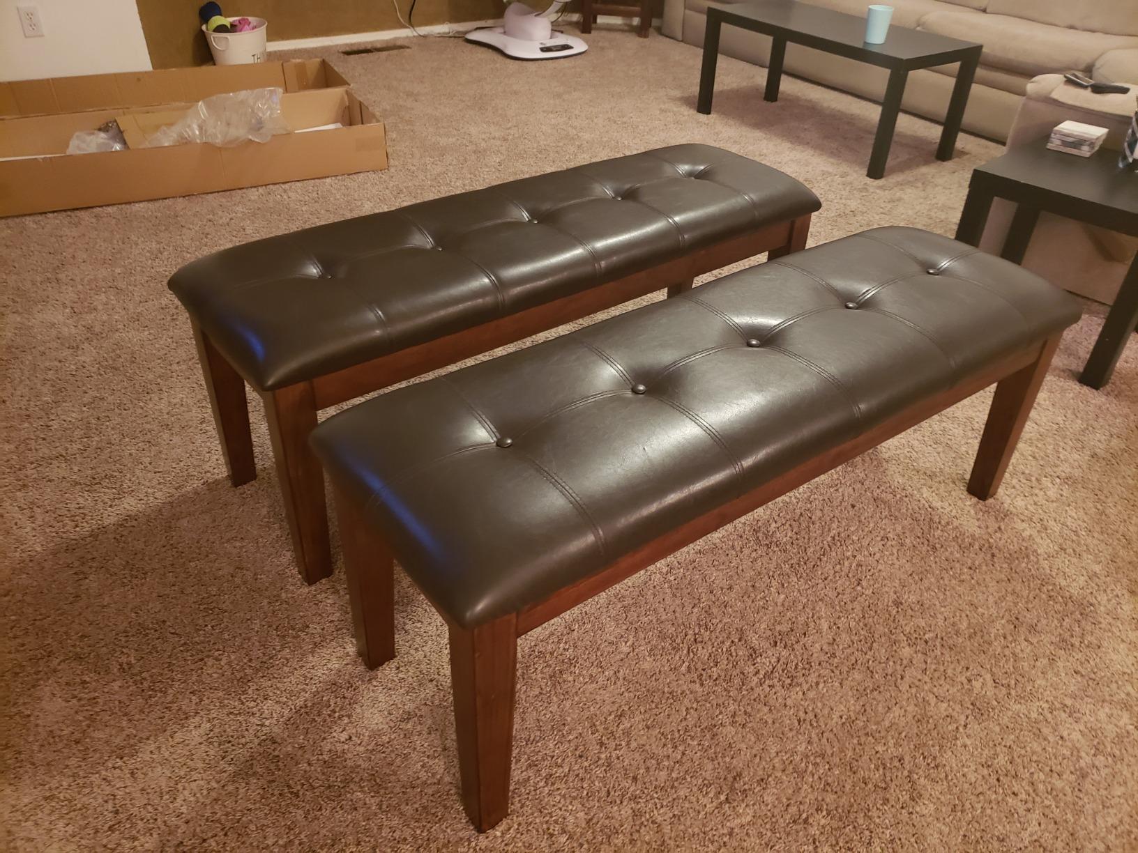 Signature Design by Ashley Ralene Tufted Upholstered Dining Room Bench, Medium Brown customer photo 1