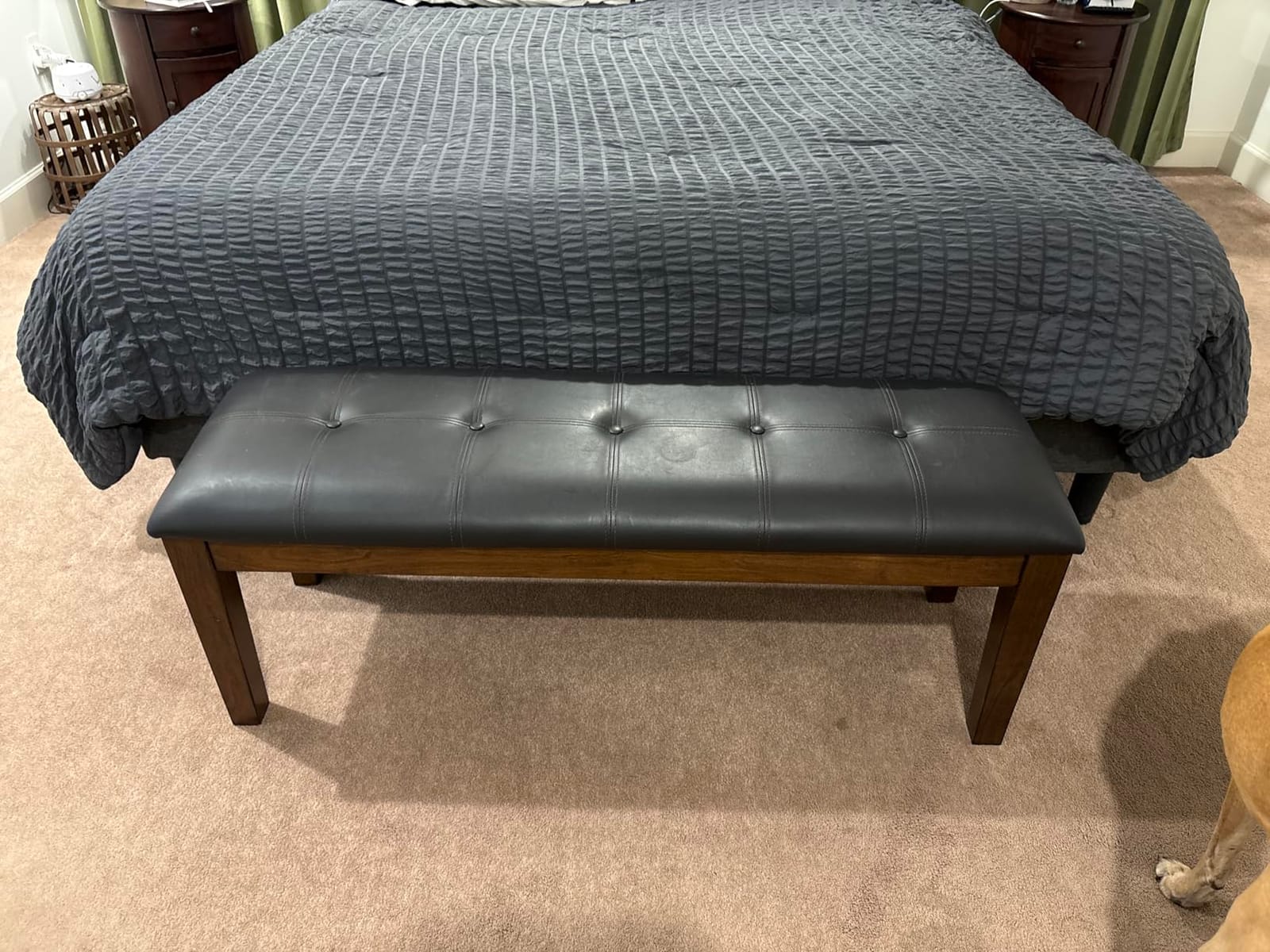Signature Design by Ashley Ralene Tufted Upholstered Dining Room Bench, Medium Brown customer photo 2