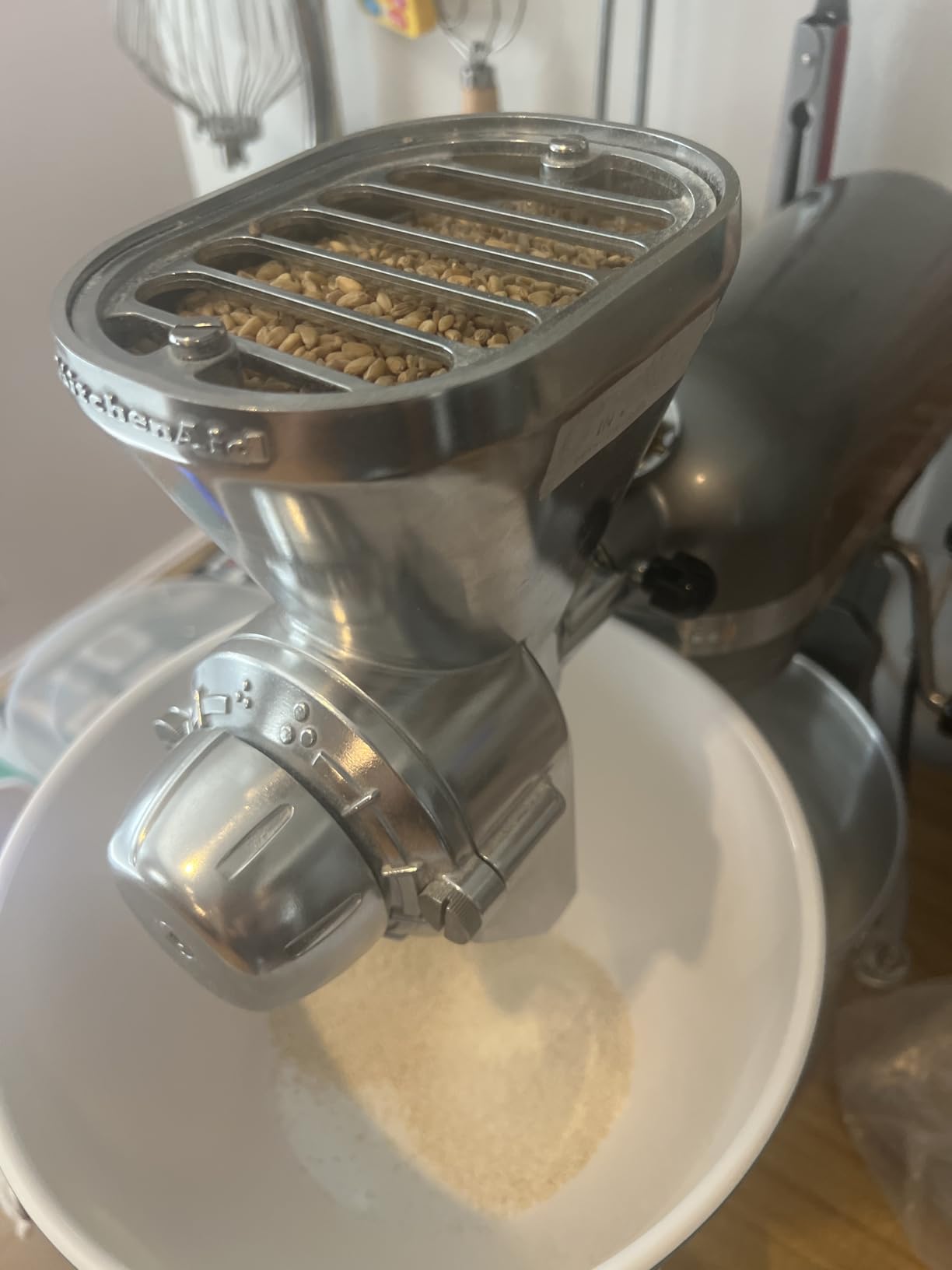 KitchenAid KGM All Metal Grain Mill Attachment for KitchenAid Stand Mixers | Fits any household KitchenAid Stand Mixer, 12 Grind Levels, Easily Grind a Variety of Grains, included Cleaning brush customer photo 1