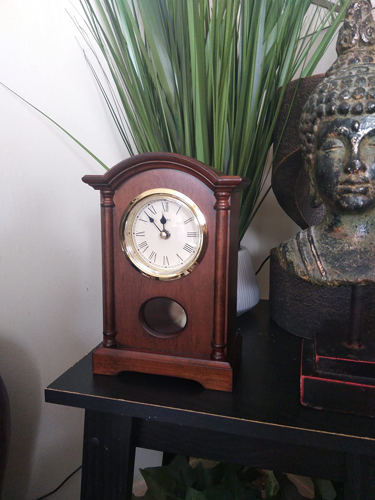 Bulova Dalton Chiming Pendulum Table Clock - Walnut Finish - Gold-Tone Accents customer photo 2