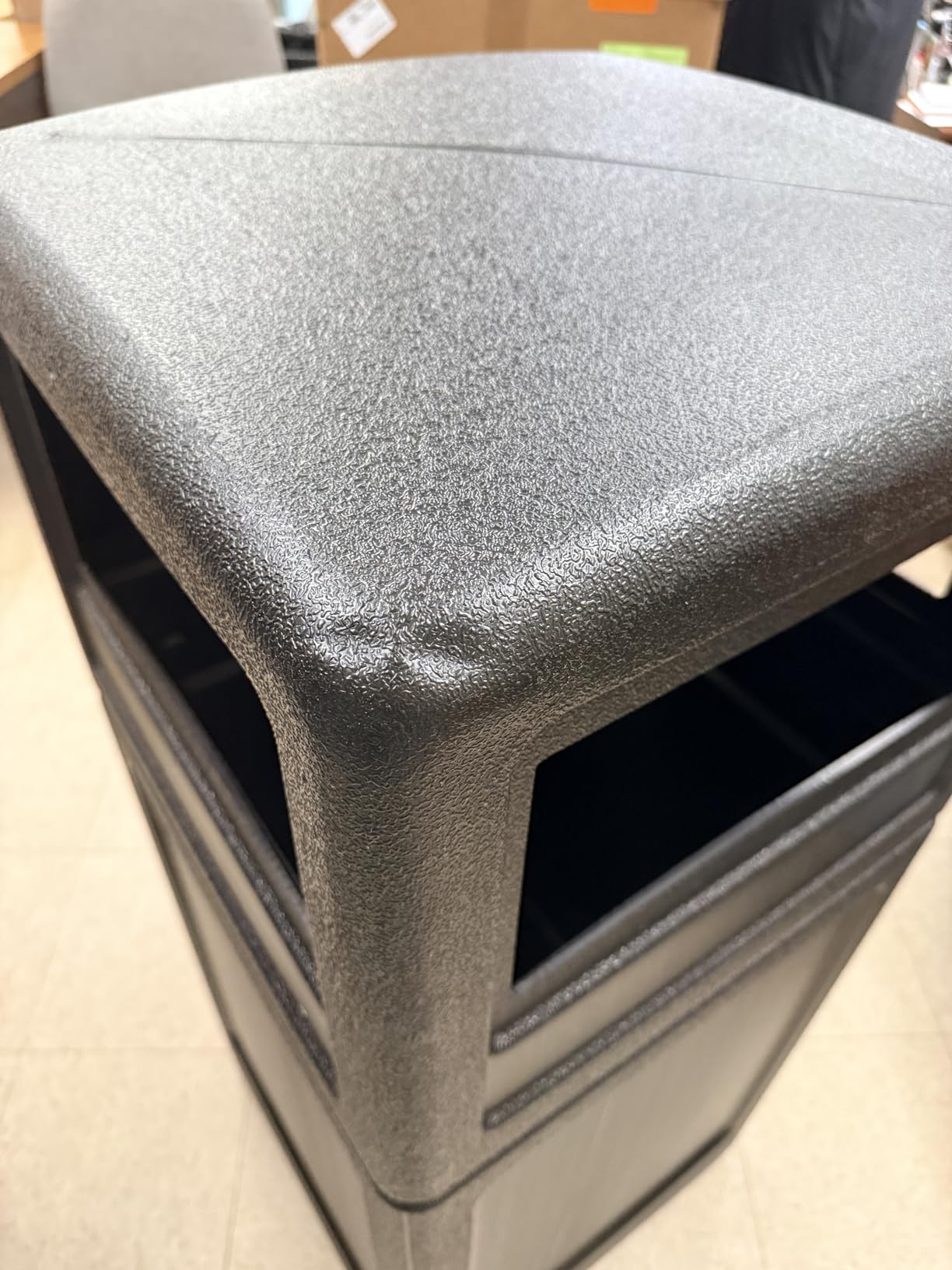 Commercial Zone-73290199 PolyTec 42 Gallon Square Waste Container with Dome Lid Color: Black customer photo 2