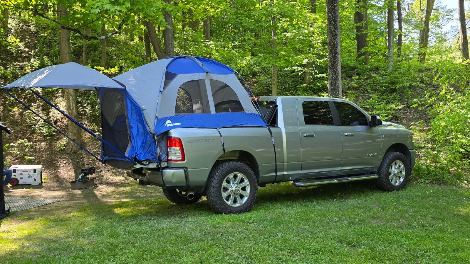 Napier Sportz Truck Tent | Pickup Truck Bed Camping Tent | Full Rainfly for Water Protection | Sturdy and Spacious 2-Person Truck Tent | Easy 15-Minute Setup | Blue/Gray customer photo 2