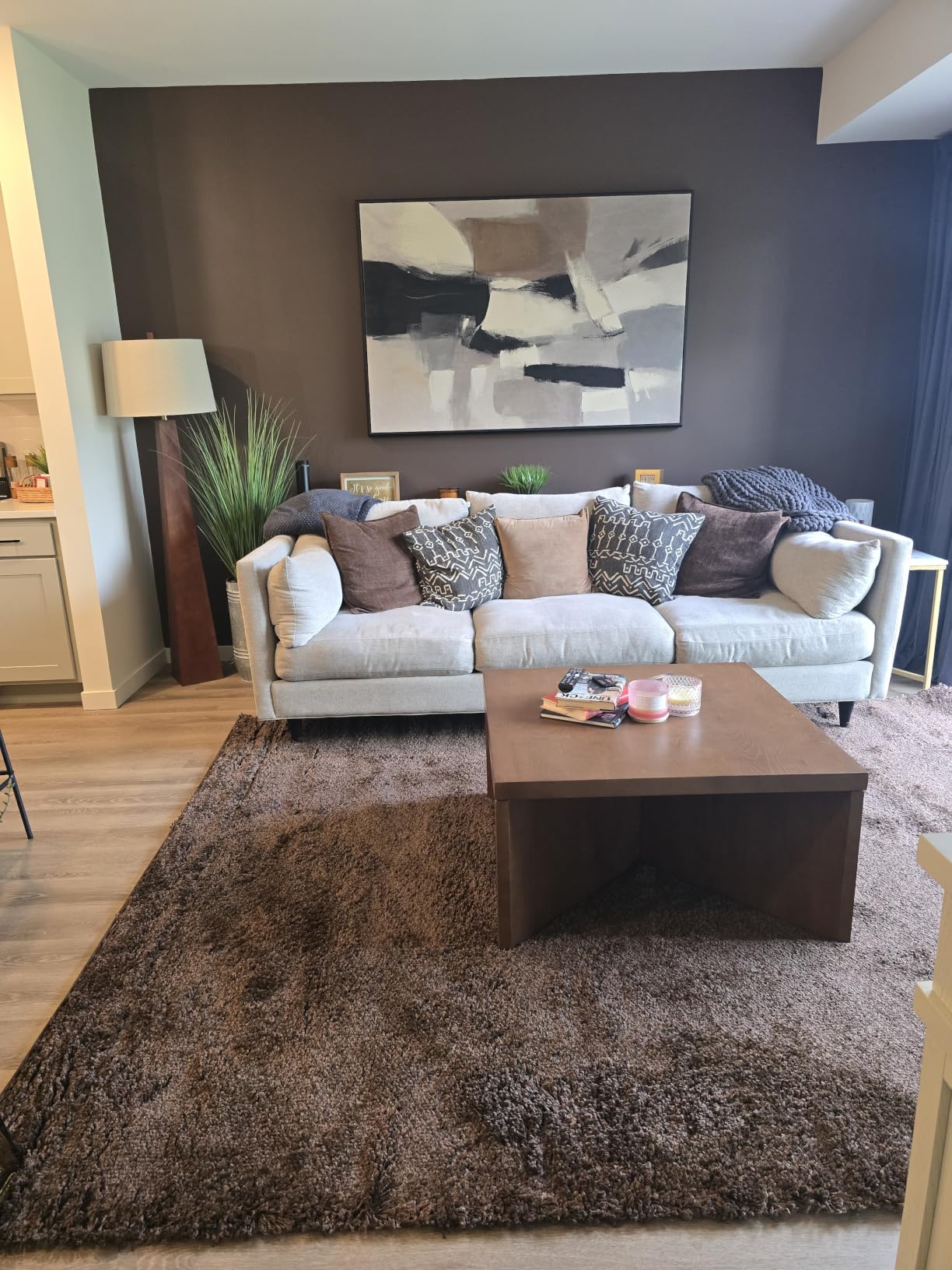 SAFAVIEH Area Rug 8x10 - California Shag Collection - Large - Beige, Non-Shedding & Easy to Clean, Ultra Plush Thick Pile, Ideal for Living Room, Bedroom, Dining Space (SG151-1313) customer photo 2