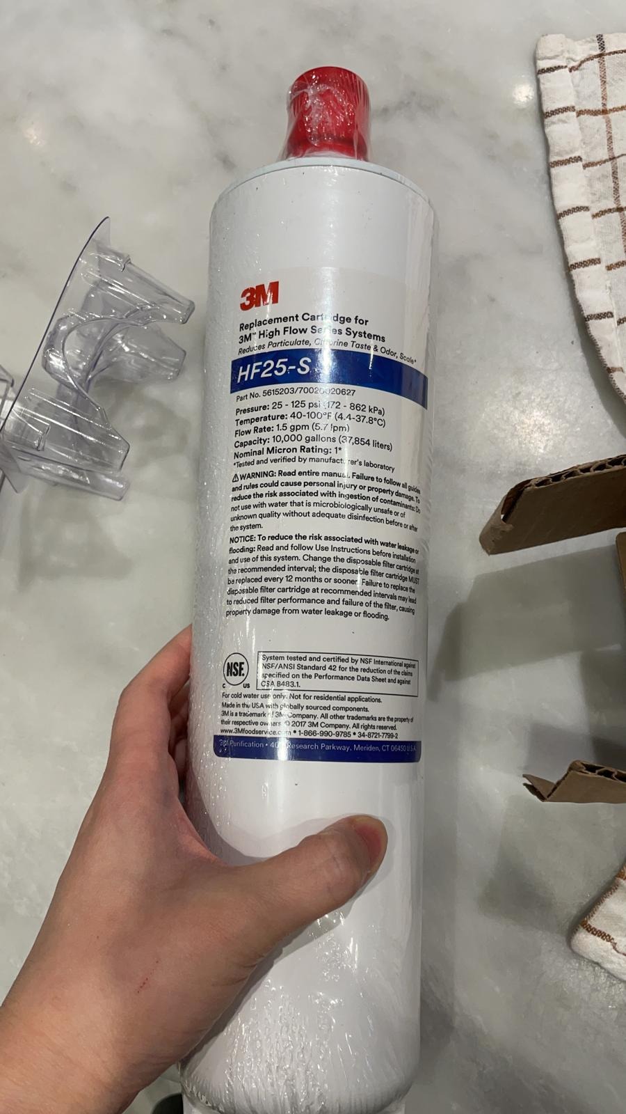 3M High Flow Series Filter Cartridge HF25-S | Genuine 3M filter for ICE125-S System, Reduces Sediment, Chlorine Taste & Odor And Scale customer photo 1
