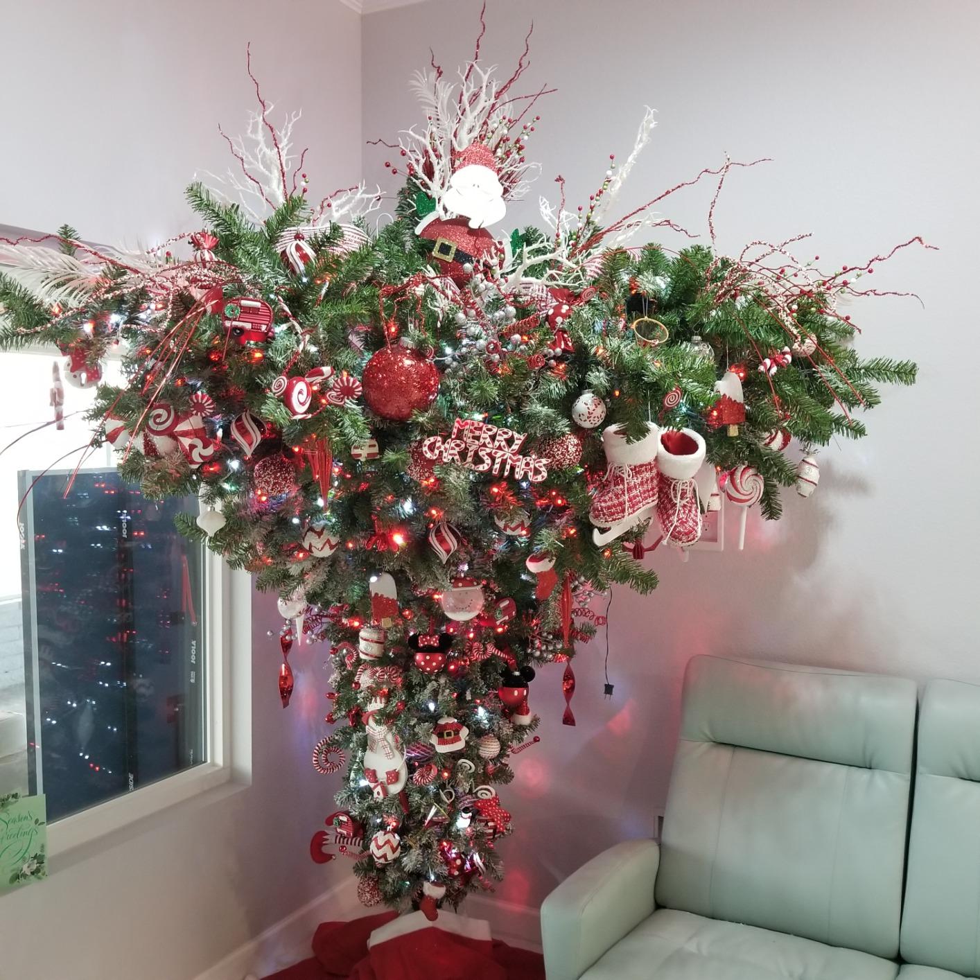 Vickerman 75' Unlit Upside Down Artificial Christmas Tree customer photo 2