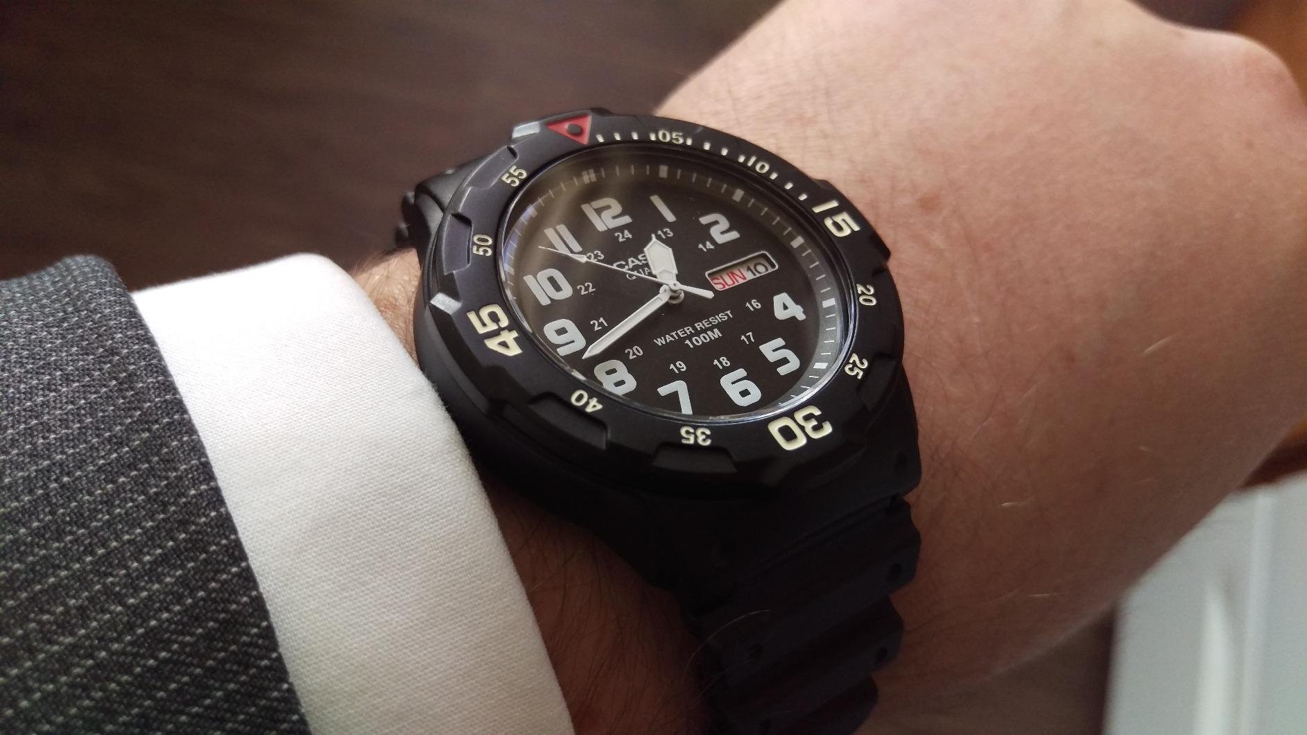 MRW200H Series | Unisex Analog Watch | 100M WR | Stainless Steel Case | Resin Band | 2 Hand Analog (HR, Min, SEC) | Date Display | Screw Down Crown/Screw Down Caseback | 3 Year Battery customer photo 1