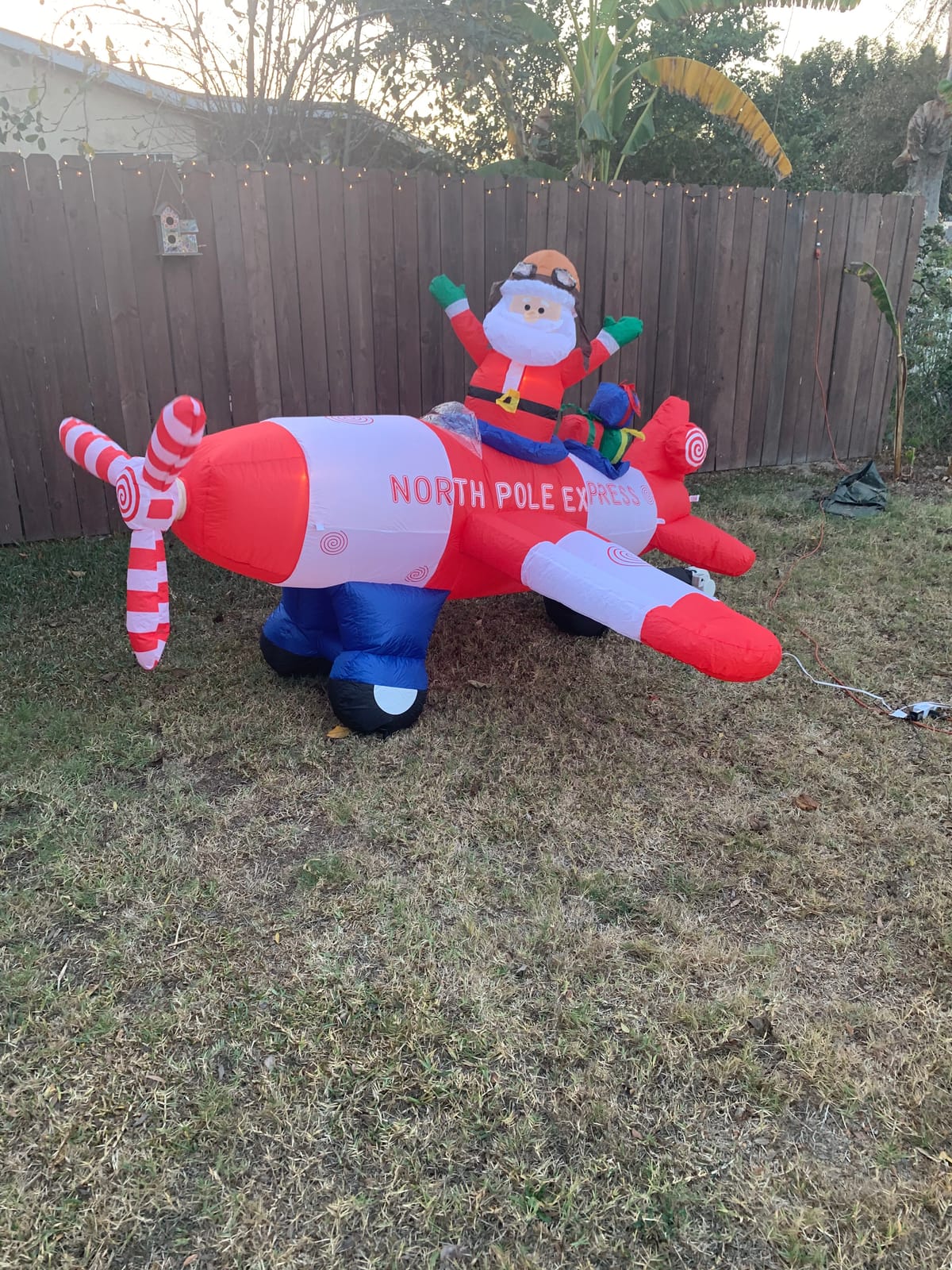 8 FT Animated Christmas Inflatable Santa Claus Flying Airplane | Outdoor Yard Blow Up Decoration, Bright LED Lights, Built-in Blower, Weather-Resistant Material, Holiday Display customer photo 2
