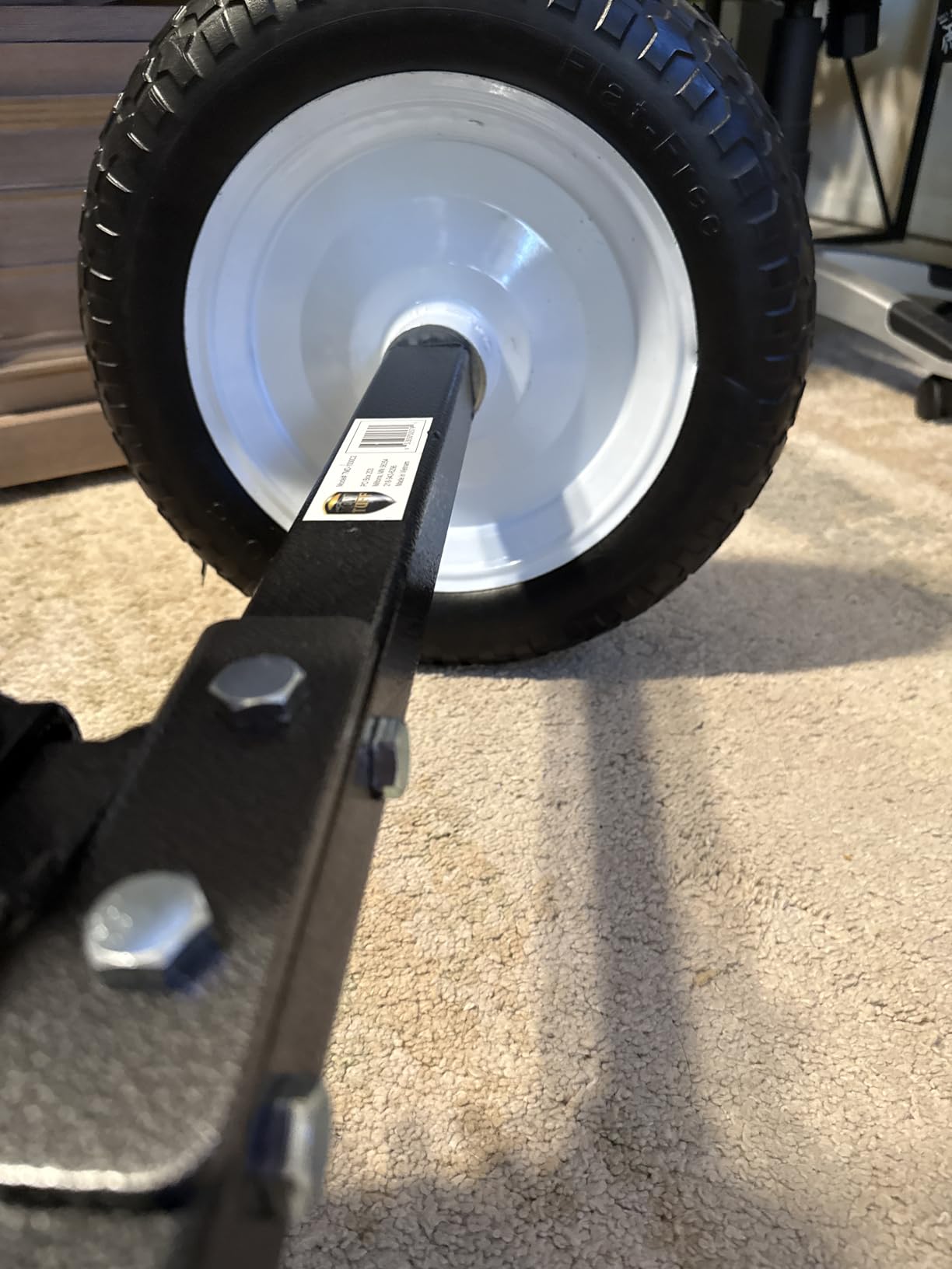 Tow Tuff TMD-1000C2 - Trailer - 1000 lb Adjustable Trailer Dolly | Solid Steel Frame, Hammer Tone Powder Coat, 2 x 16 in Flat-Free Tires, 10 in Swivel Caster, 21-33 in Height Range, 3 Wheels customer photo 2