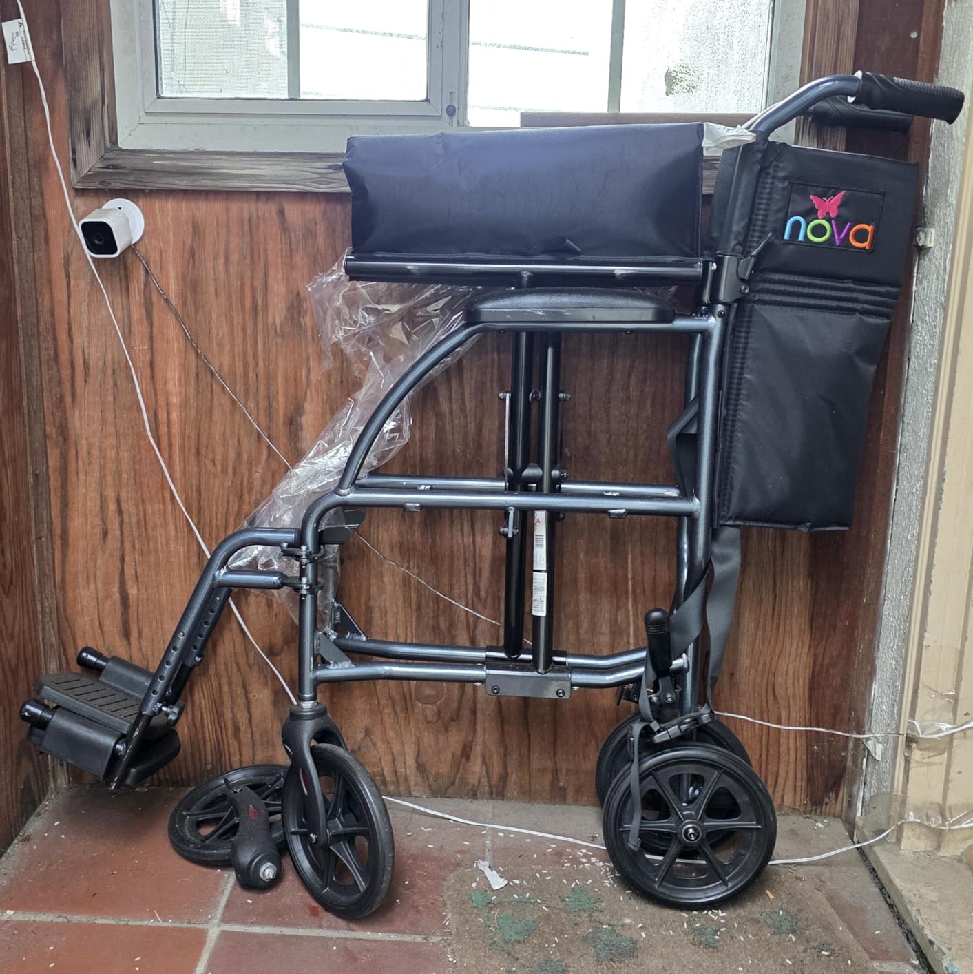 NOVA Ultra Lightweight Transport Wheelchair for Adults, Foldable Travel Wheelchair with 19