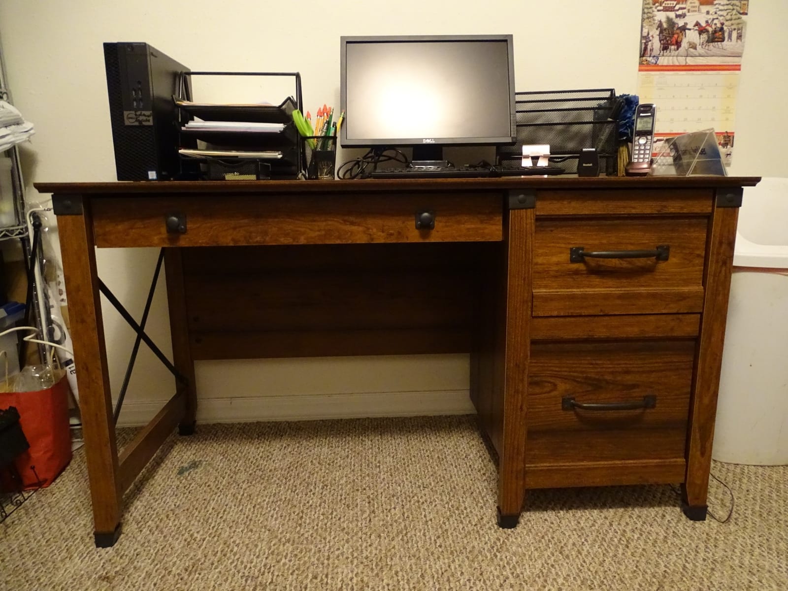Sauder Carson Forge Computer Desk, Washington Cherry customer photo 1