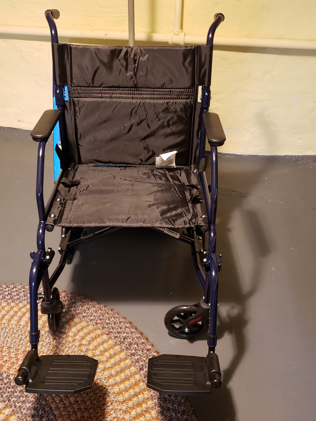 Carex Transport Wheelchair With 19 inch Seat, Folding Transport Chair with Foot Rests, Foldable Lightweight Wheelchair for Storage and Travel customer photo 2