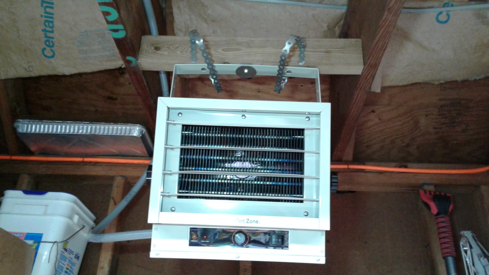 Comfort Zone 5000W Ceiling Mounted Garage Heater - 240V Electric Shop Heater with 3 Heat Settings, Overheat Protection, Indoor Use, ETL Listed, Grey customer photo 1